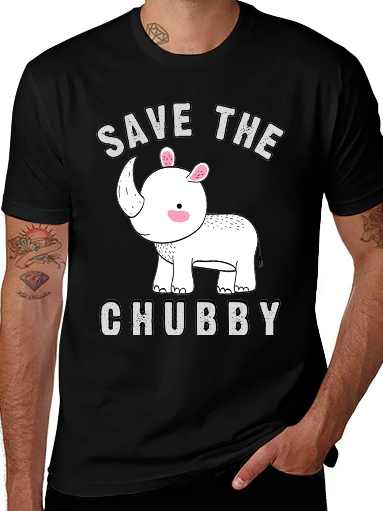 Variant 9 of Save The Chubby Rhino T-Shirt - Men's Graphic Tee