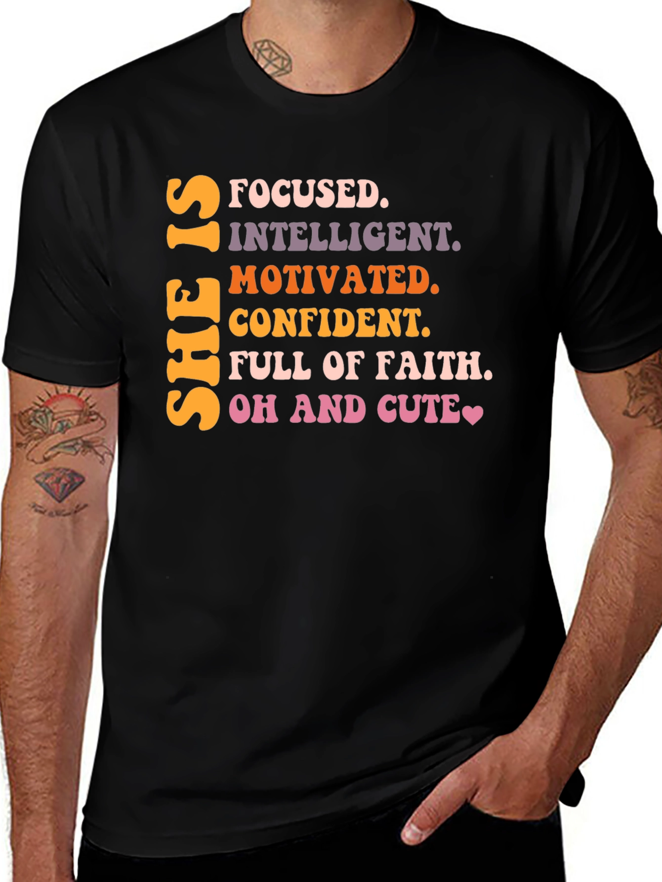 Variant 19 of Empowered Women's T-Shirt: Focused, Intelligent, Motivated