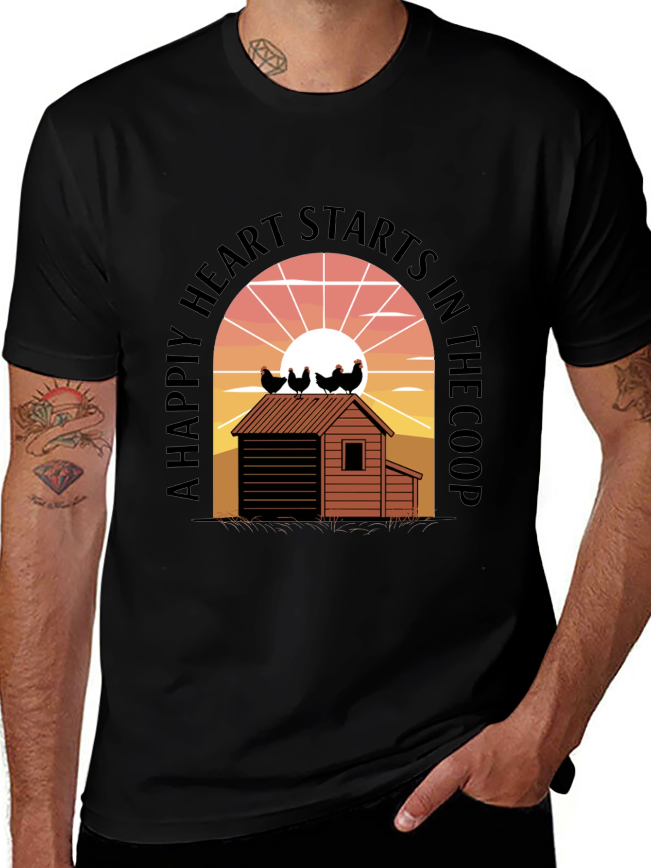 Variant 24 of Chicken Coop Heart T-Shirt