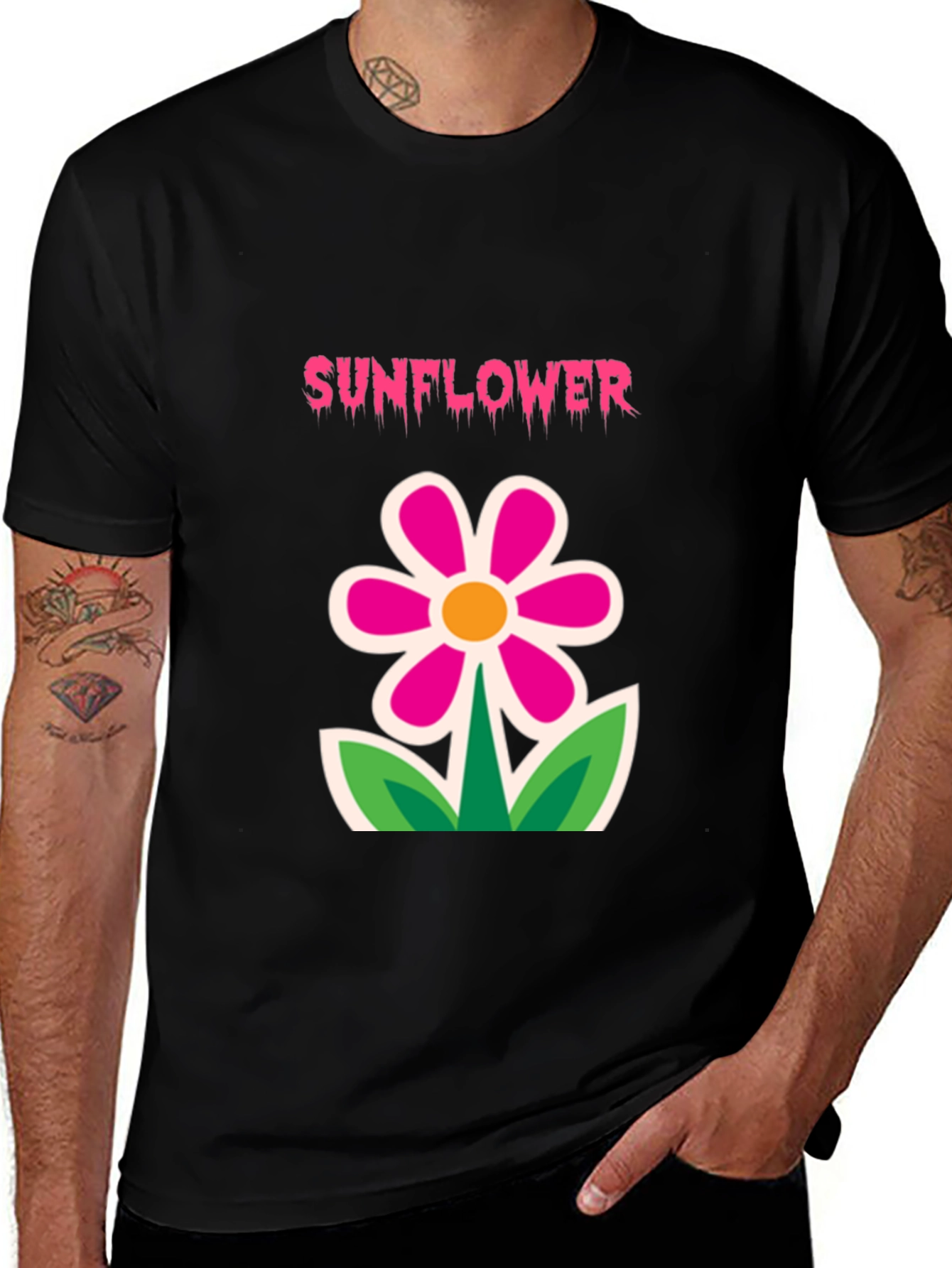 Variant 27 of Sunflower Graphic Tee - Fun Floral Design
