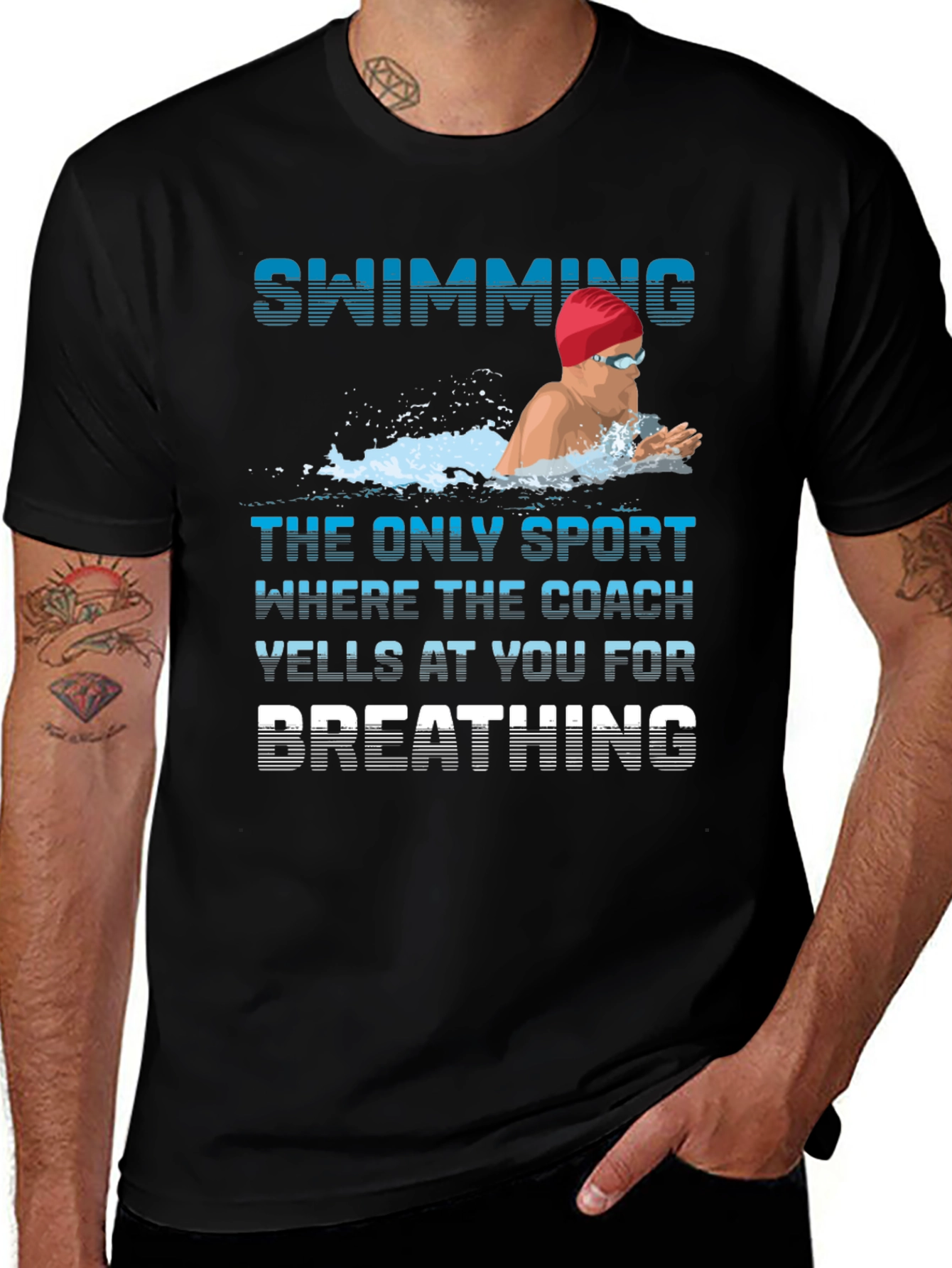 Variant 14 of Swimming Coach Humor T-Shirt