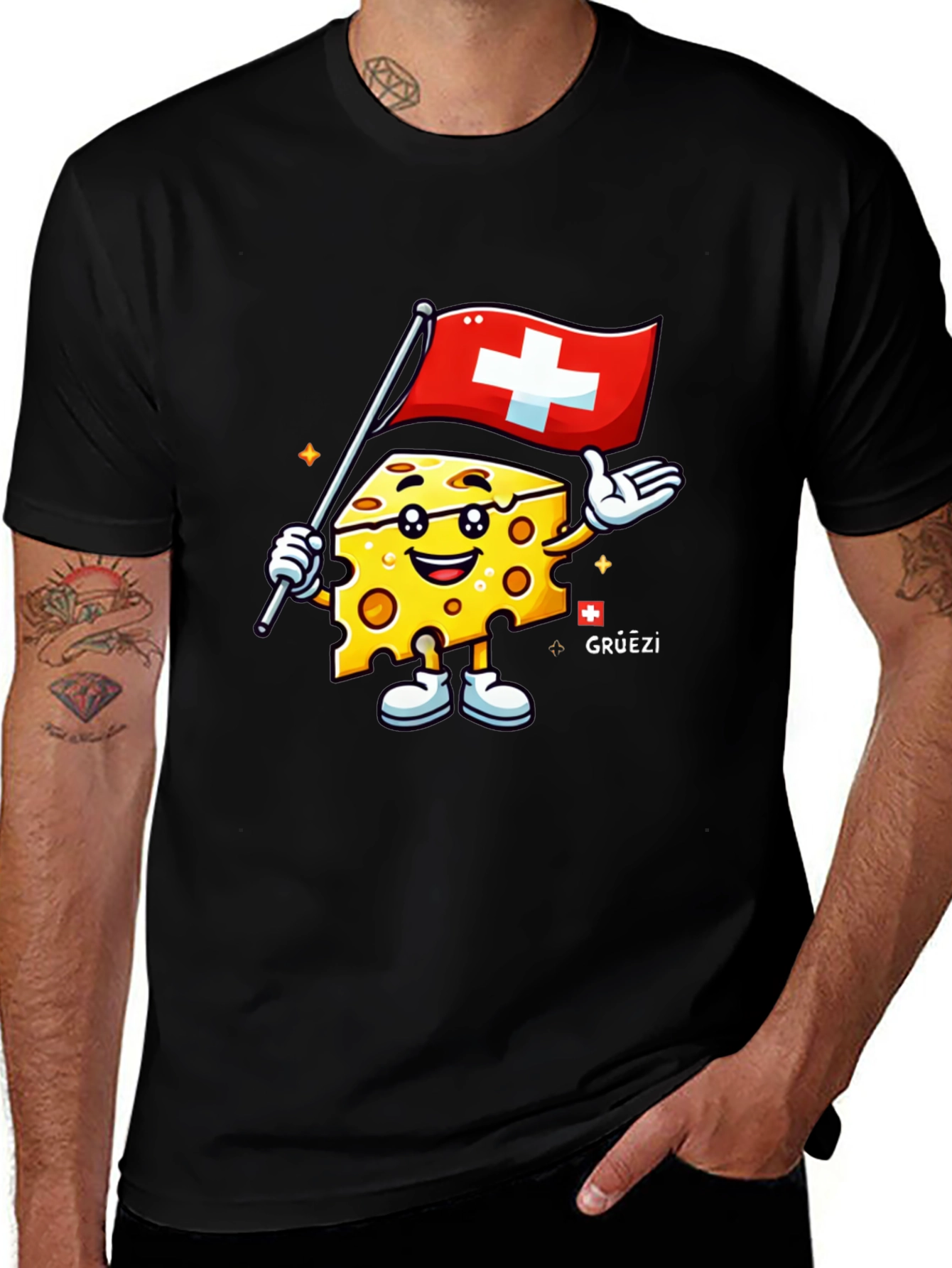 Swiss Cheese Cartoon T-Shirt