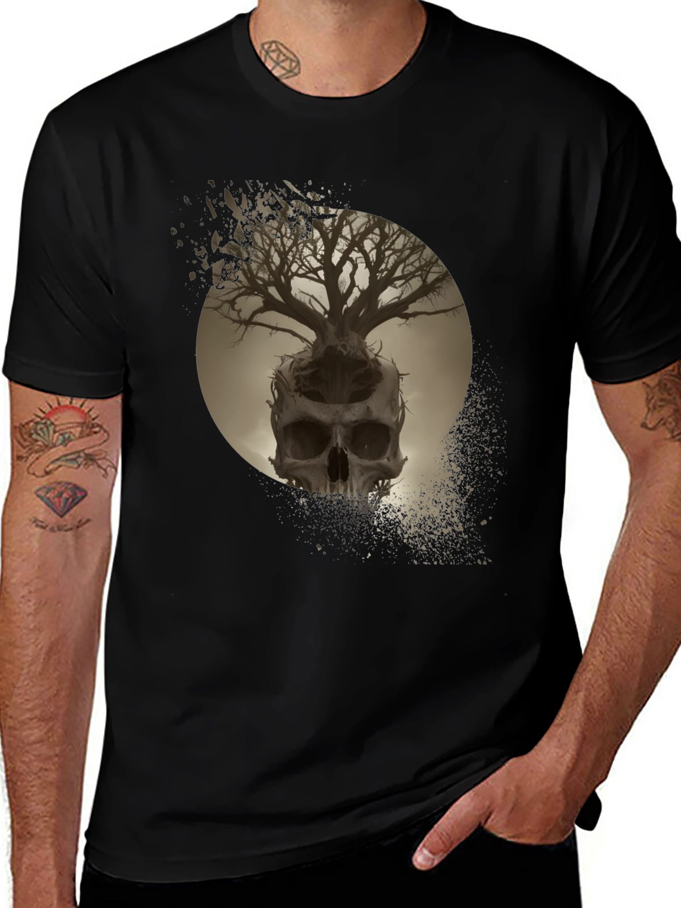 Variant 13 of Skull Tree Graphic Tee - Unique Design