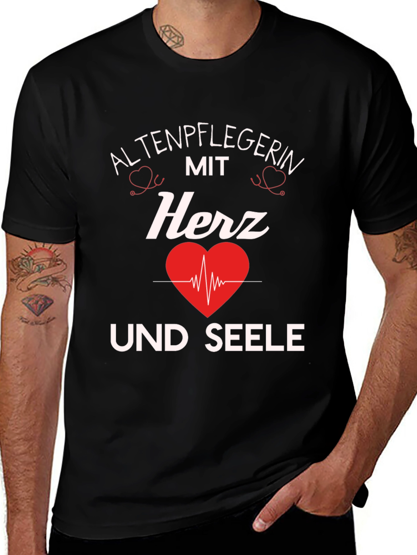 Altenpflegerin T-Shirt - Caregiver with Heart & Soul