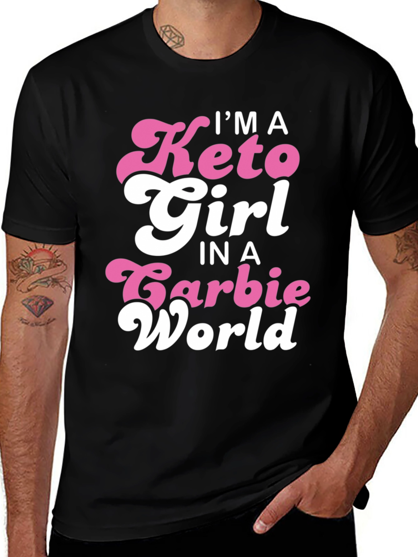 Variant 22 of Keto Girl Barbie World Black T-Shirt