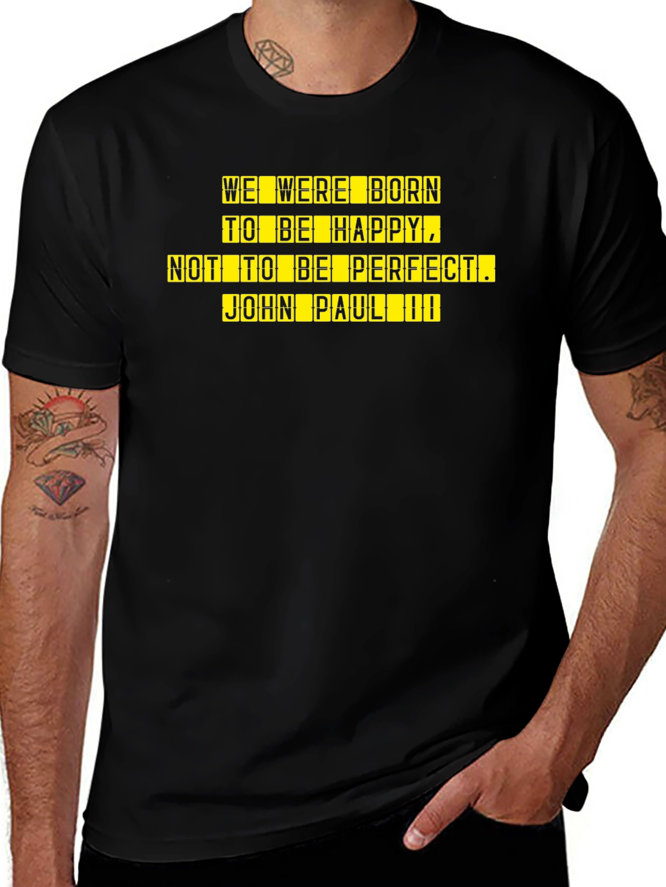 Variant 12 of Inspirational John Paul II Black T-Shirt