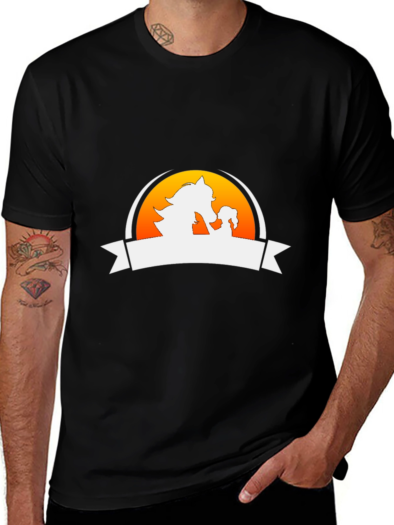 Variant 20 of Graphic Tee: Horse & Foal Silhouette