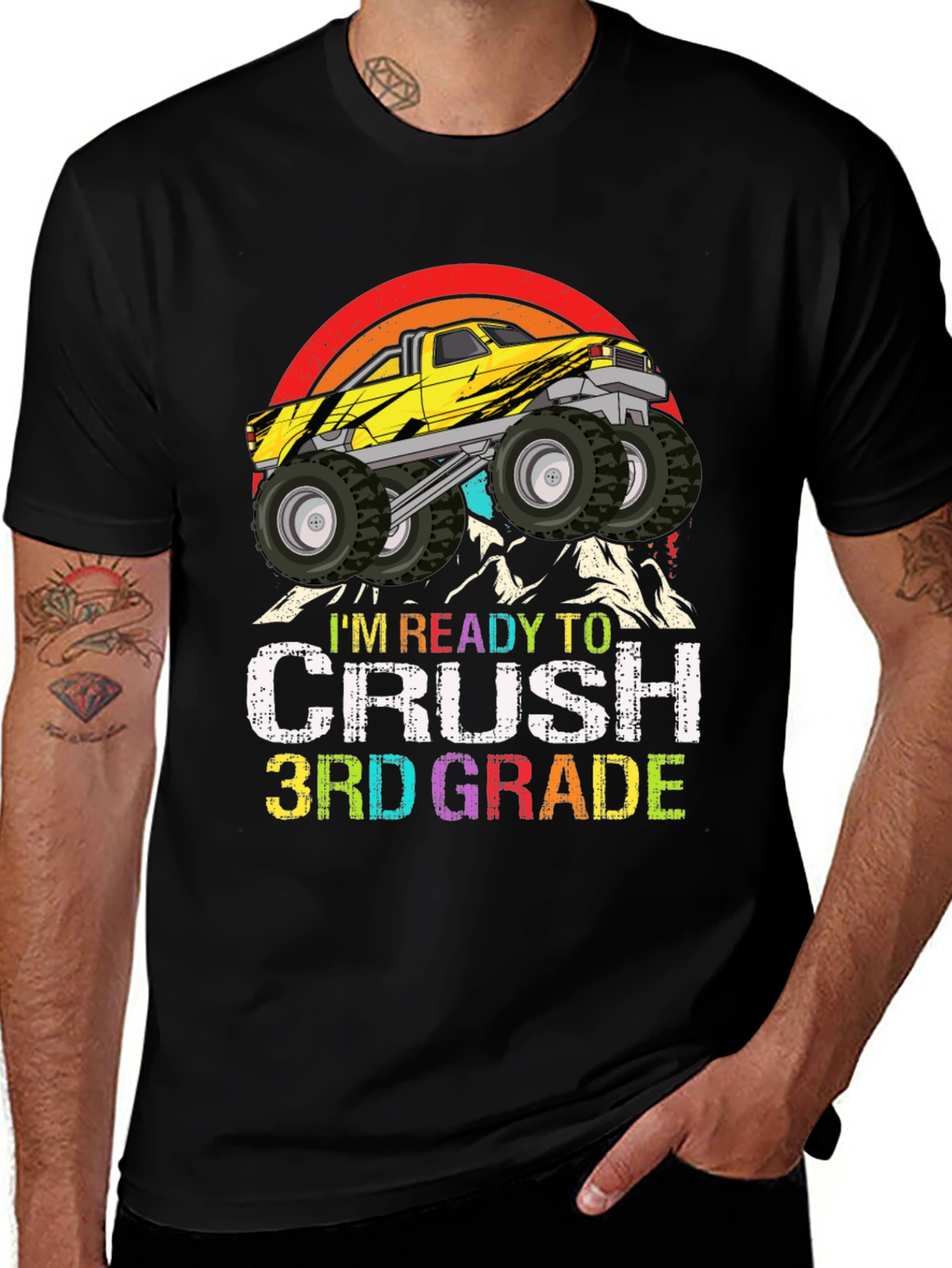 Ready To Crush 3rd Grade Monster Truck Graphic Tee