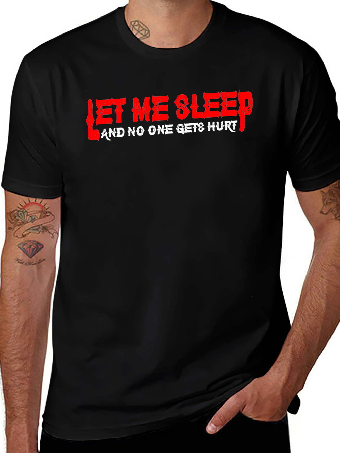 Variant 10 of Let Me Sleep Graphic T-Shirt Funny Slogan Top