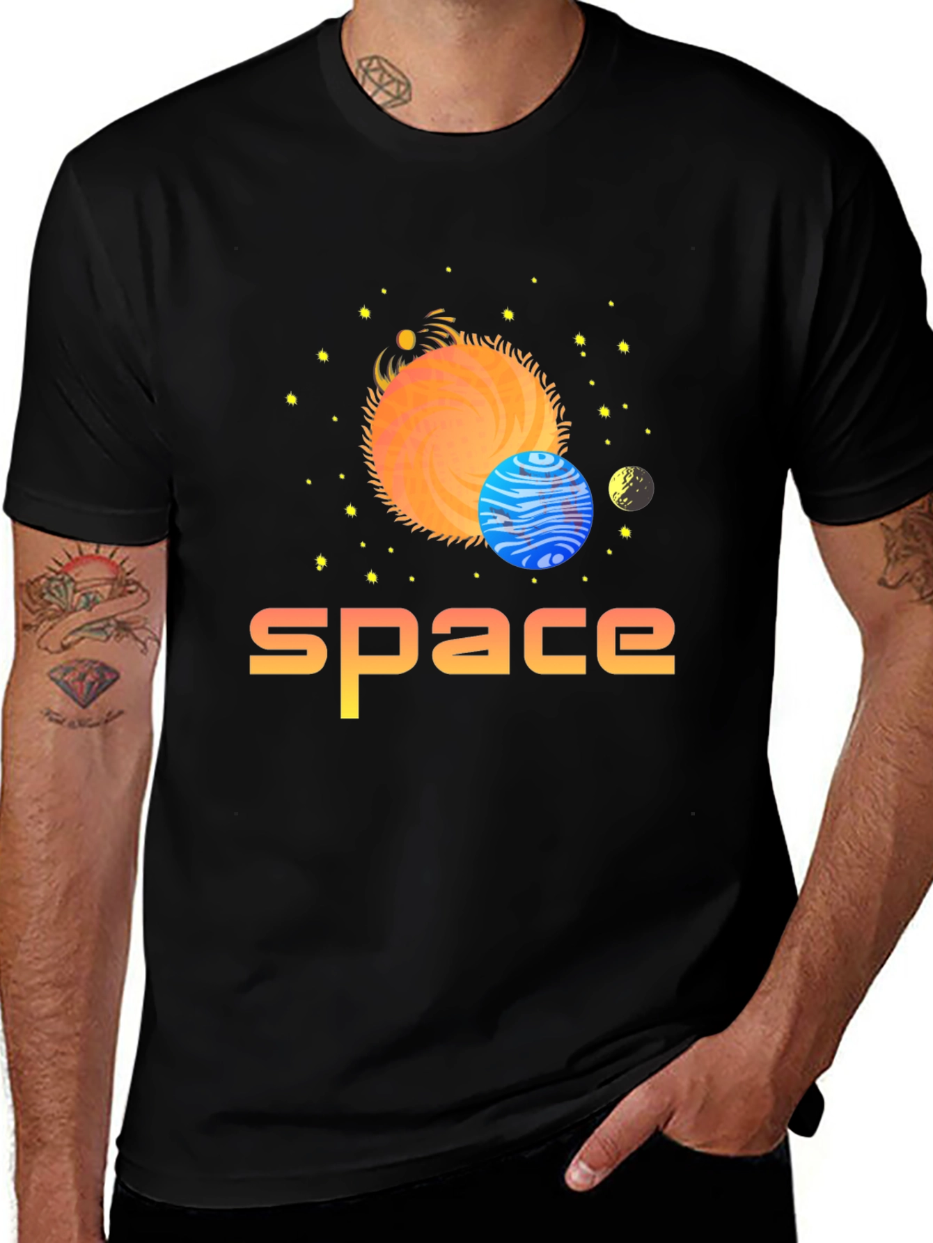 Variant 18 of Space Graphic Print T-Shirt - Stylish Outer Space Design