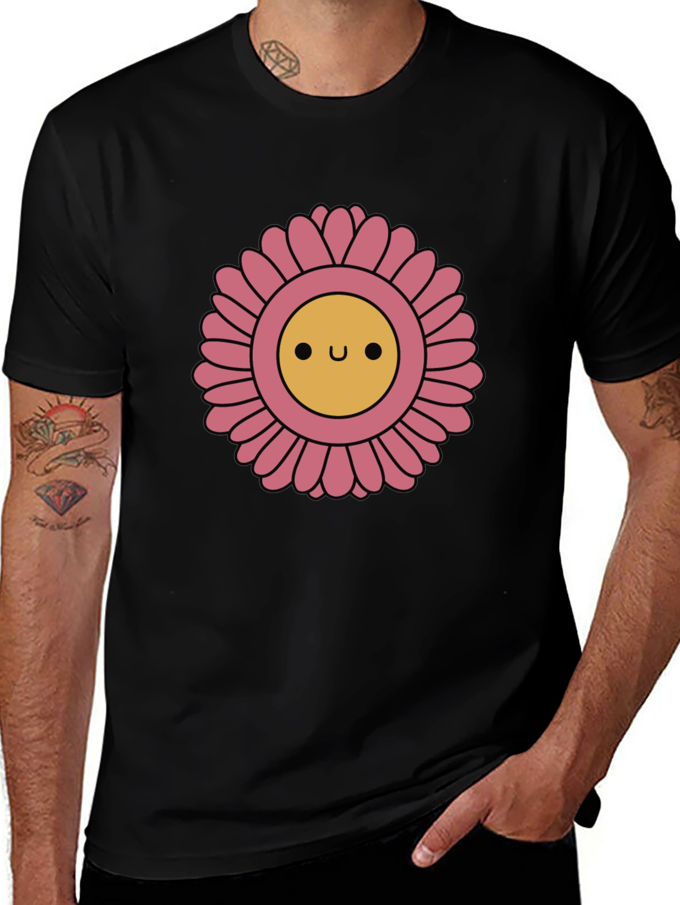 Variant 5 of Cute Smiling Flower Graphic T-Shirt