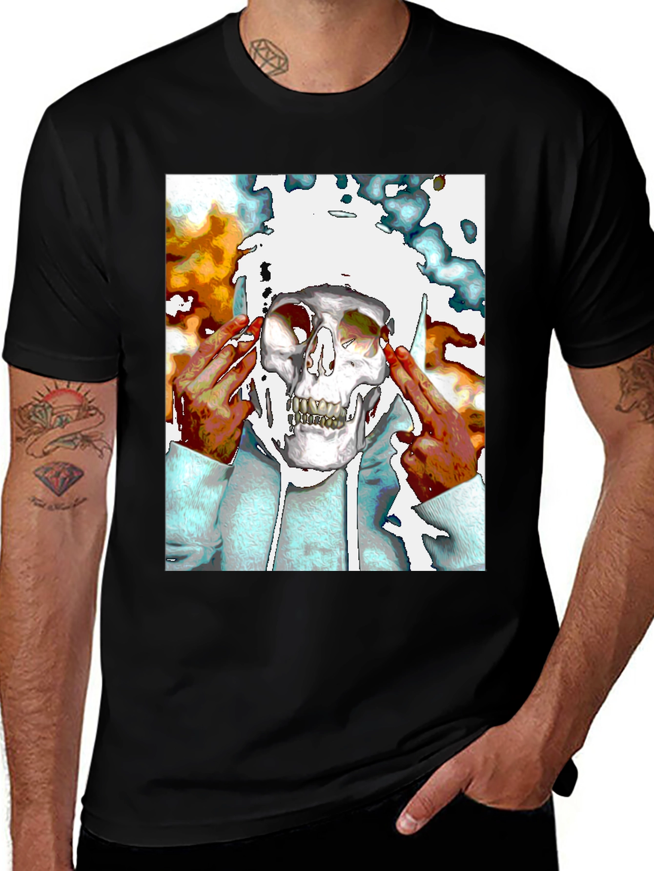 Variant 24 of Skull Graphic Black T-Shirt