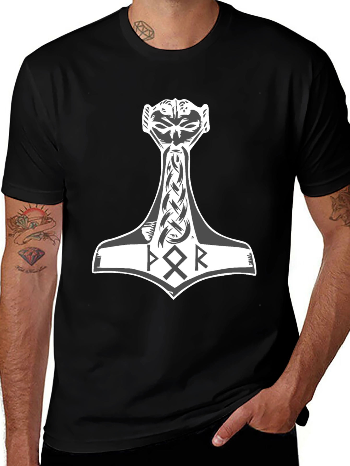 Viking Thor Hammer Graphic Tee