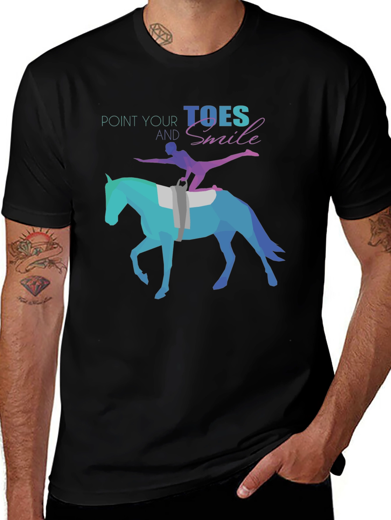 Variant 17 of Equestrian T-Shirt: Point Your Toes and Smile