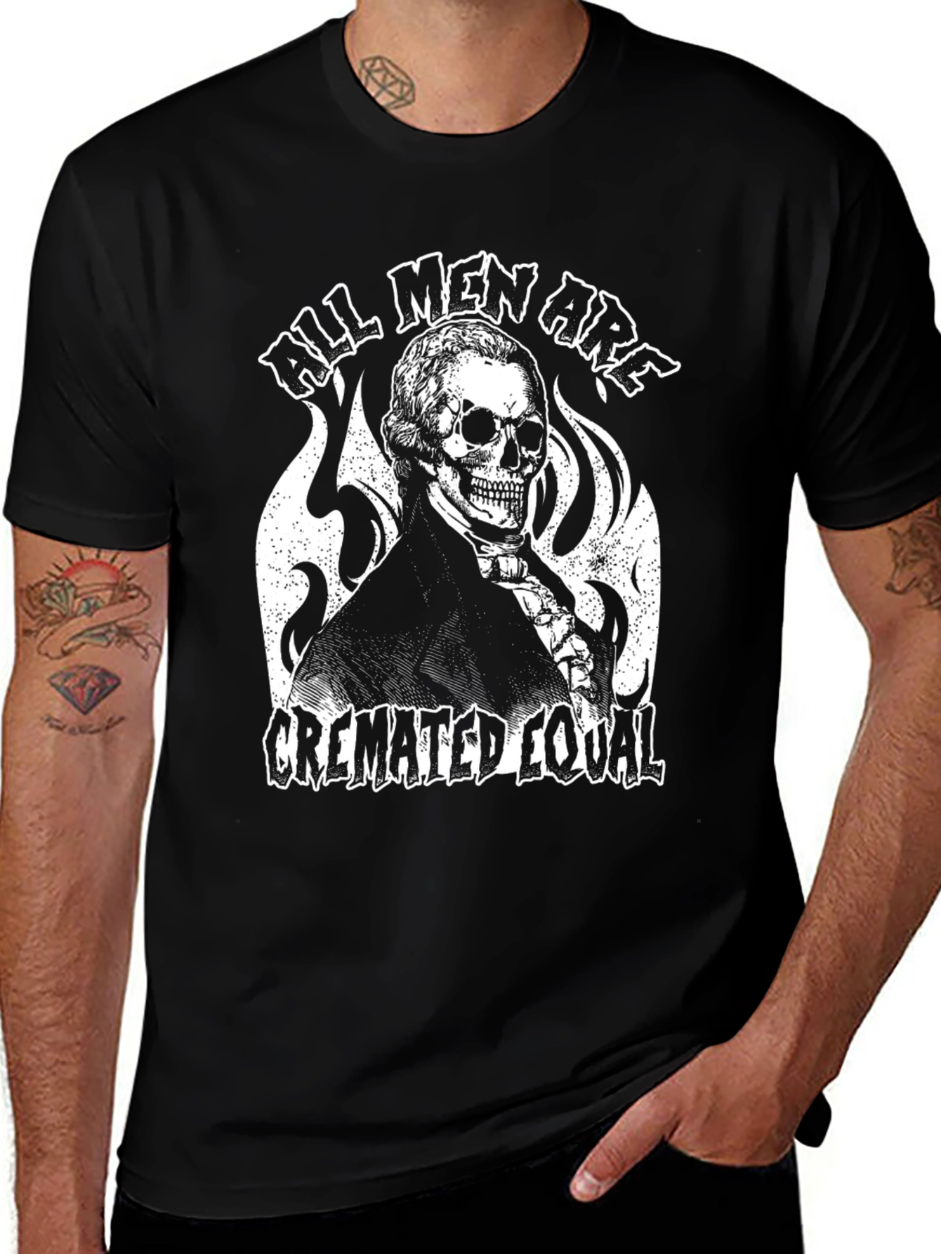 Variant 21 of All Men Are Cremated Equal Graphic Tee