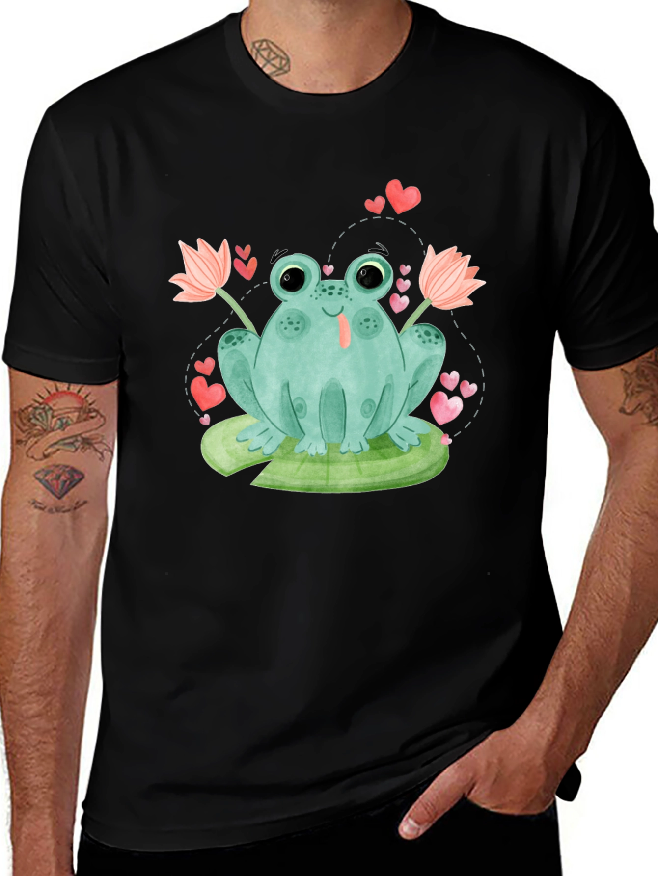 Variant 7 of Frog Love Graphic Tee - Cute Amphibian Shirt