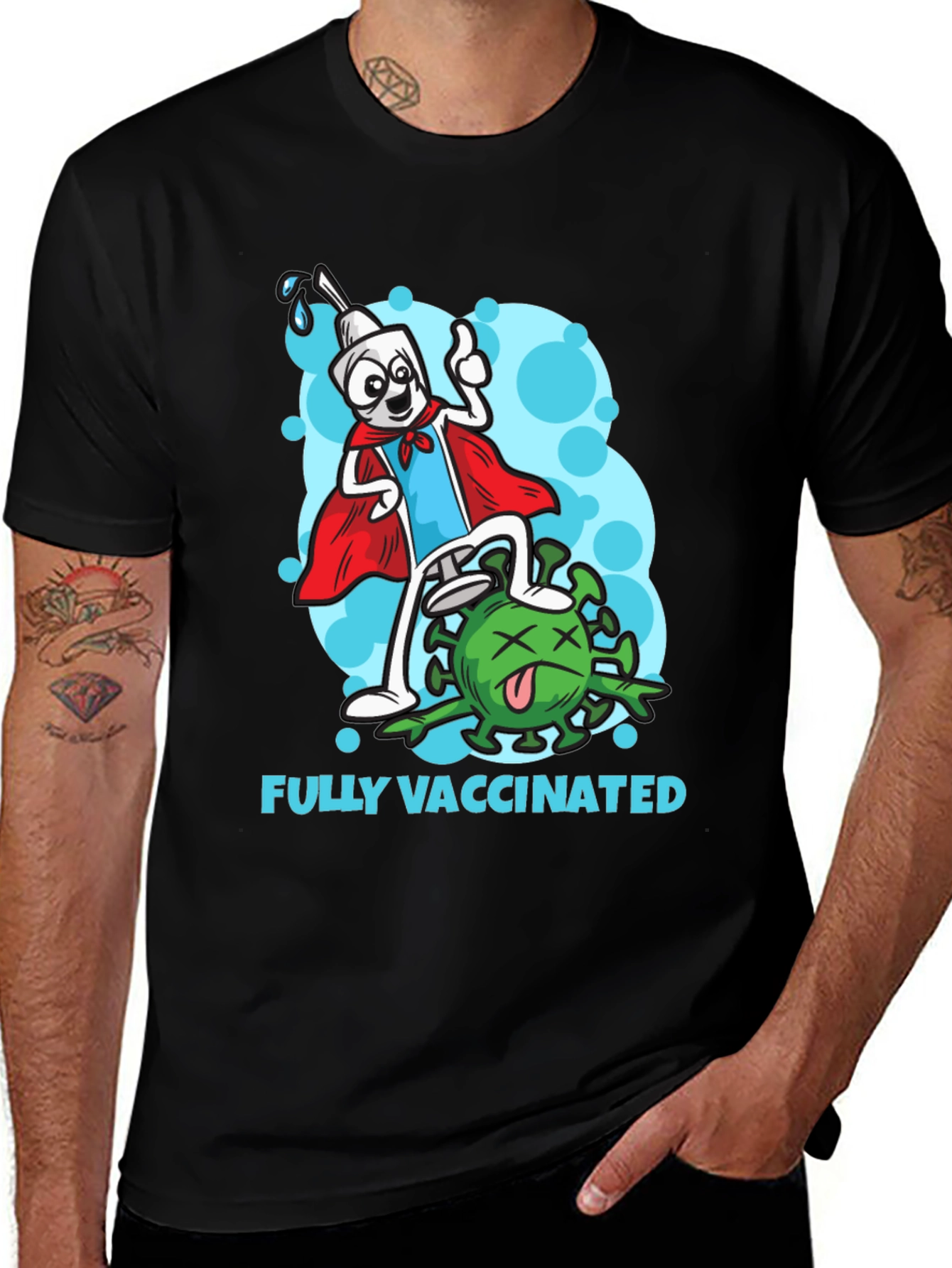 Variant 6 of Fully Vaccinated T-Shirt - Vaccine Superhero