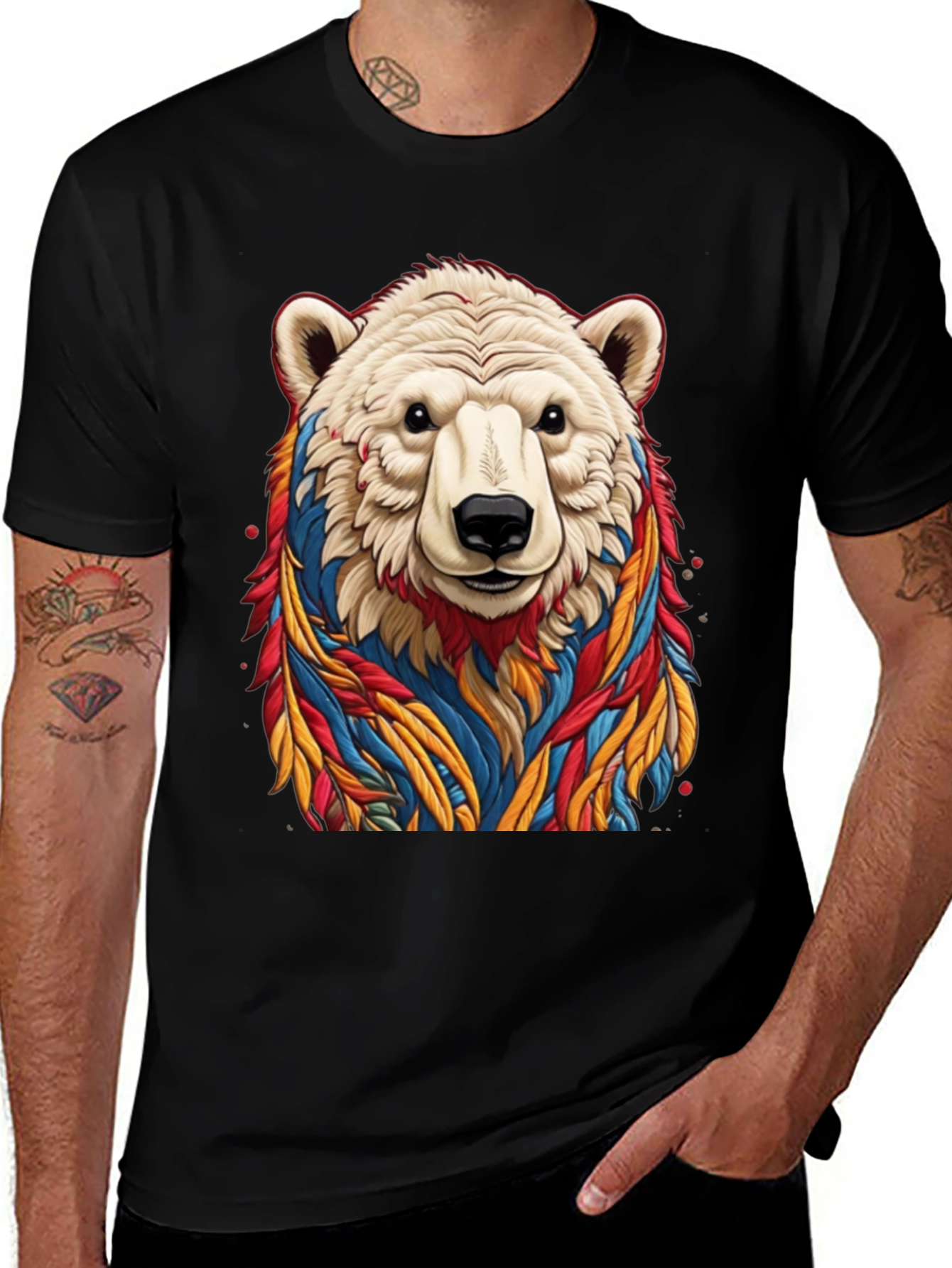 Variant 24 of Cool Bear Graphic Tee - Black Cotton T-Shirt