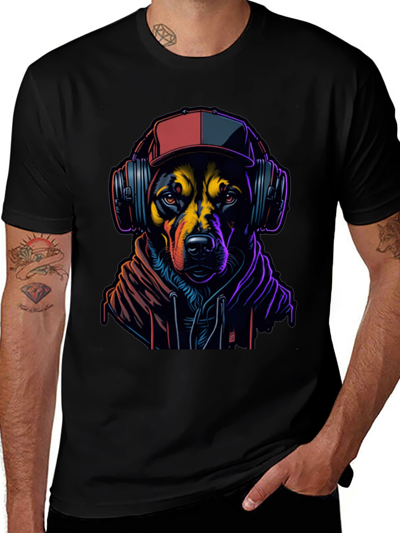 Variant 21 of Cool Dog in Hoodie Graphic Tee