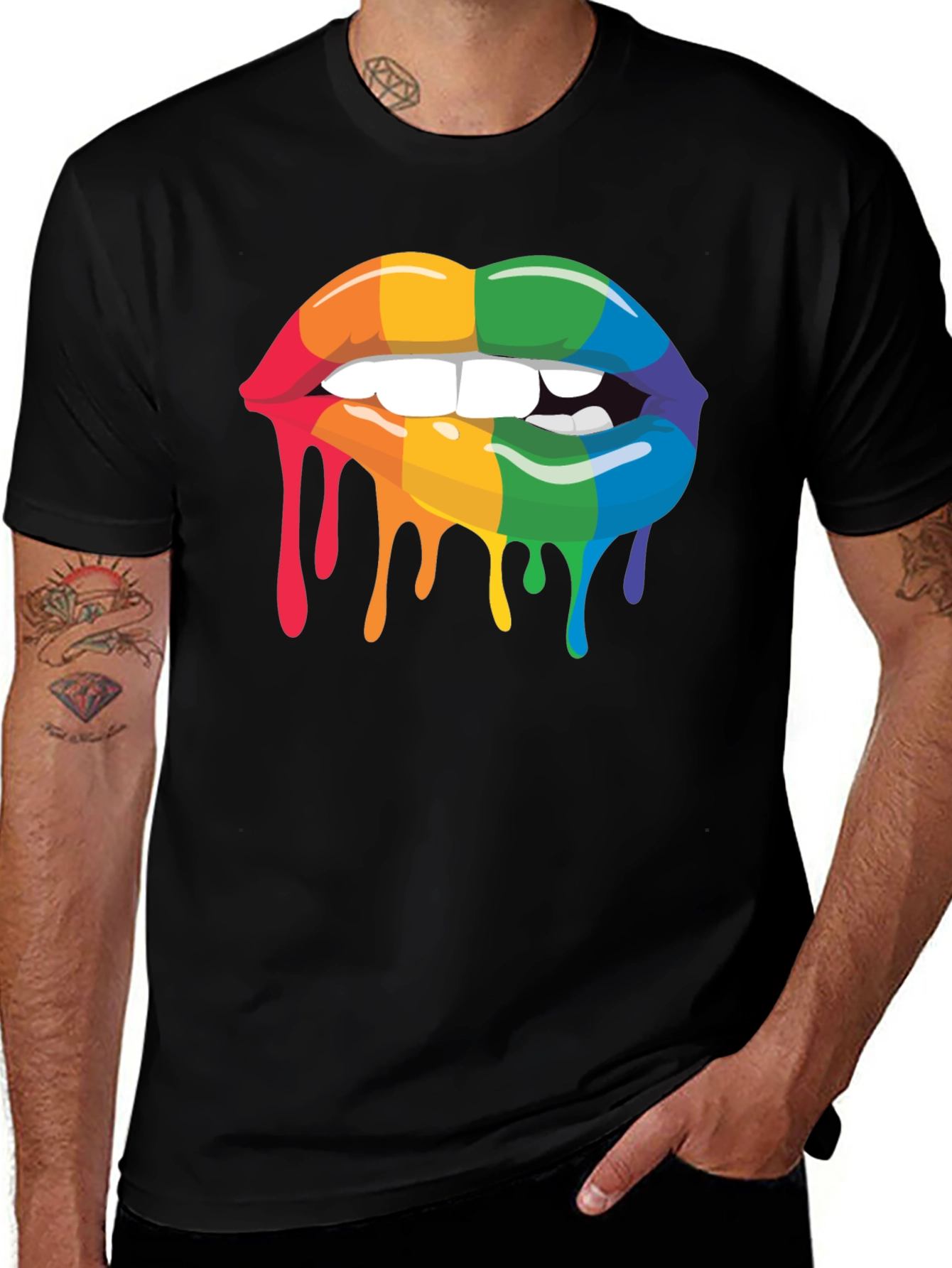 Rainbow Lips Graphic T-Shirt - LGBTQ+ Pride Tee