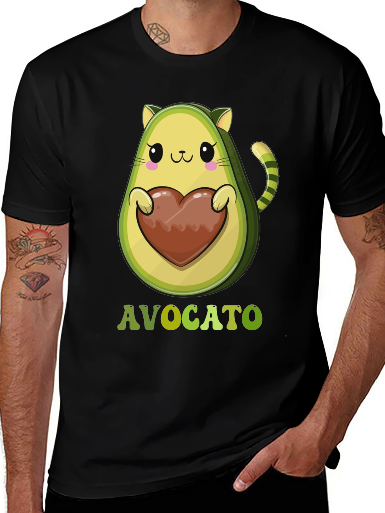 Variant 5 of Avocato T-Shirt: Cute Avocado Cat Graphic Tee