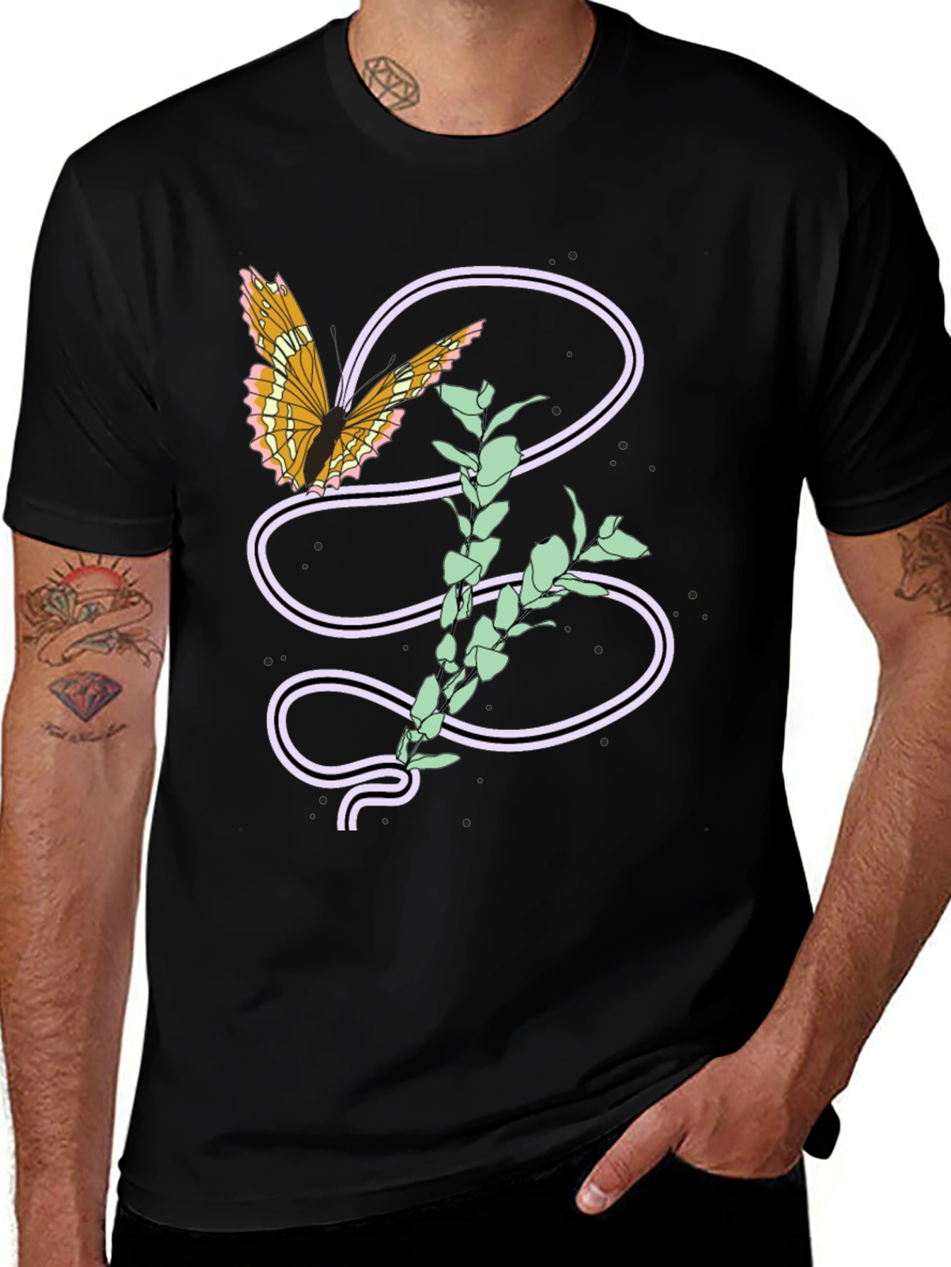 Butterfly and Plant Graphic Tee