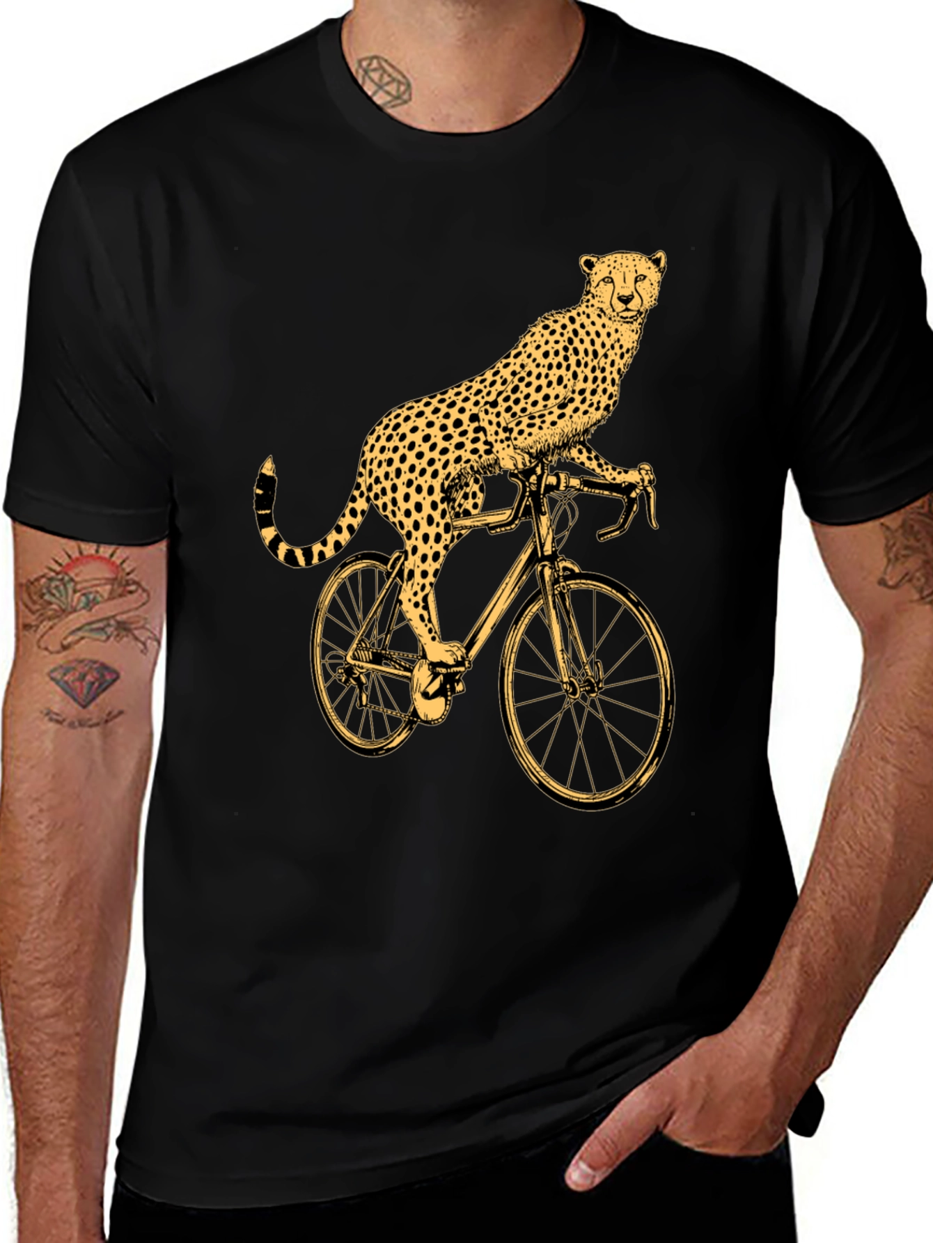 Variant 19 of Cheetah Riding Bicycle Graphic T-Shirt