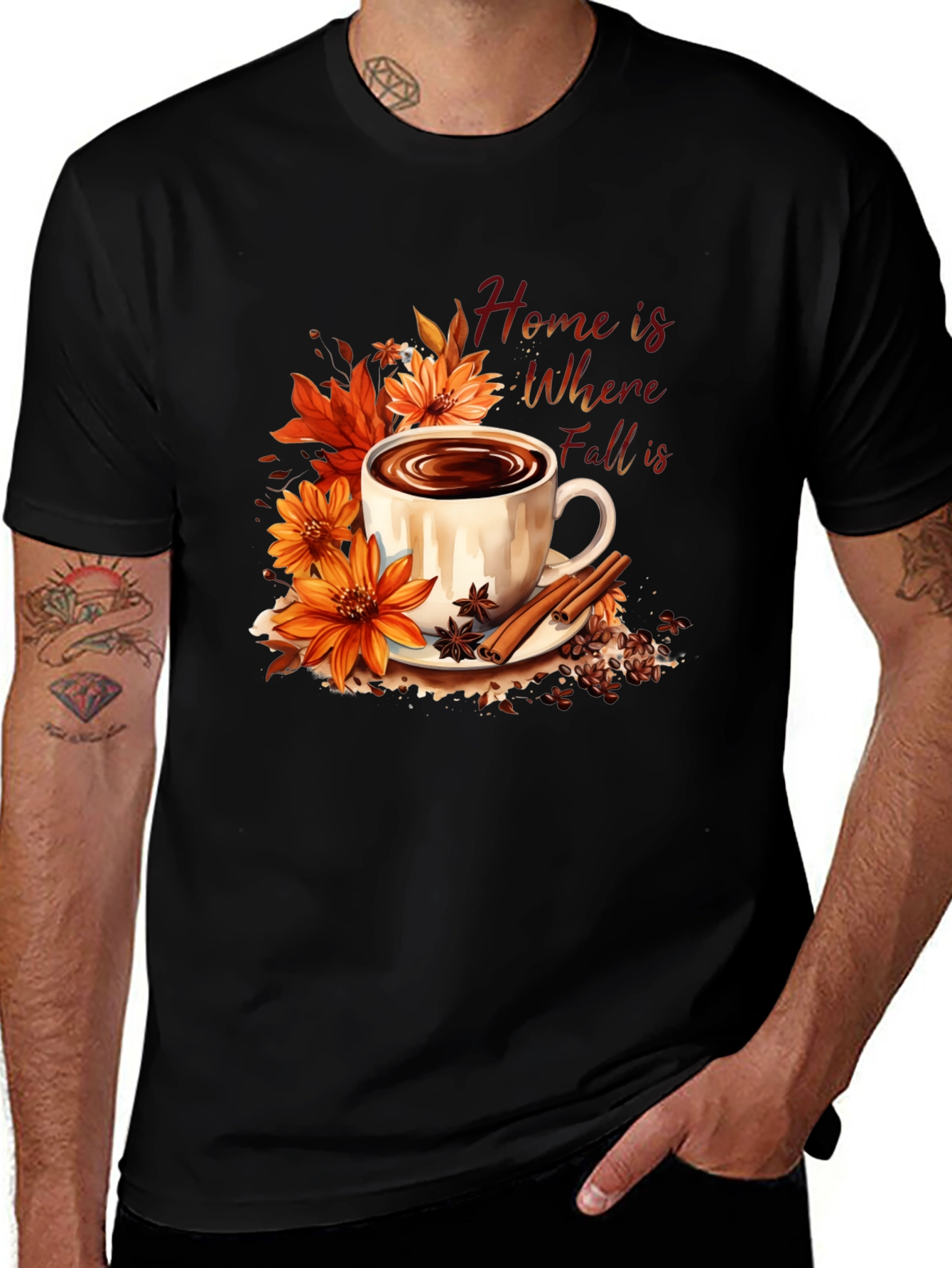 Variant 6 of Fall Coffee T-Shirt: Home is Where Fall Is