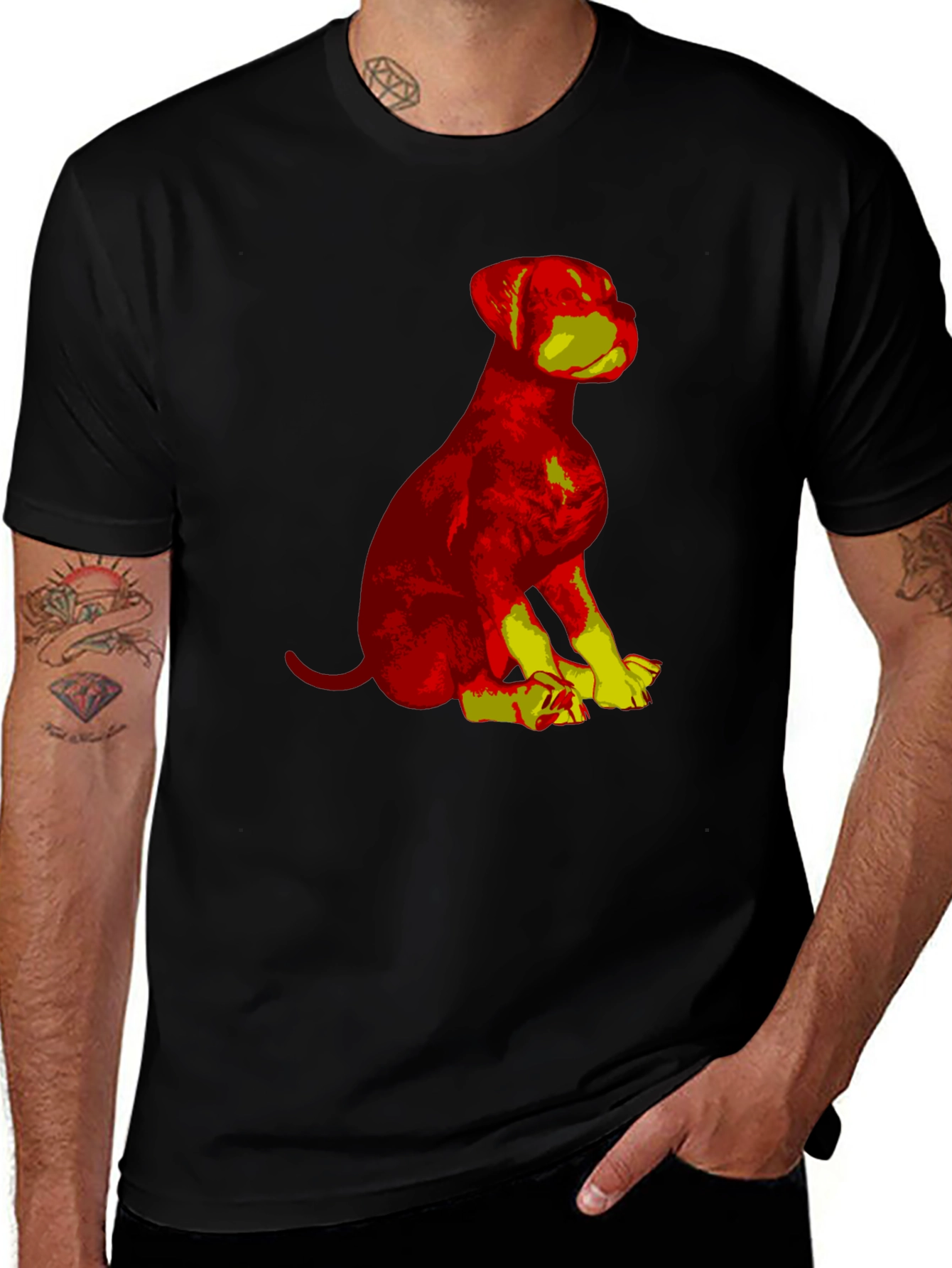 Variant 7 of Dog Graphic Black T-Shirt