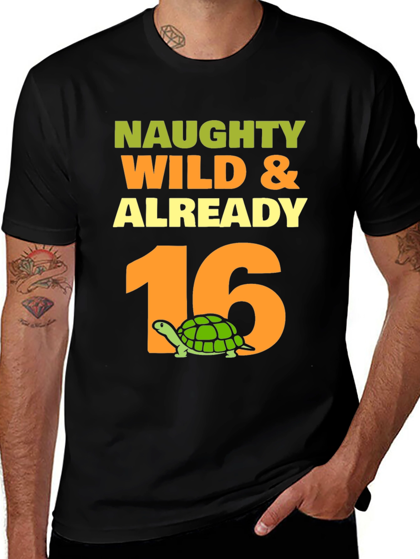 Naughty Wild & Already 16 Turtle Graphic Tee