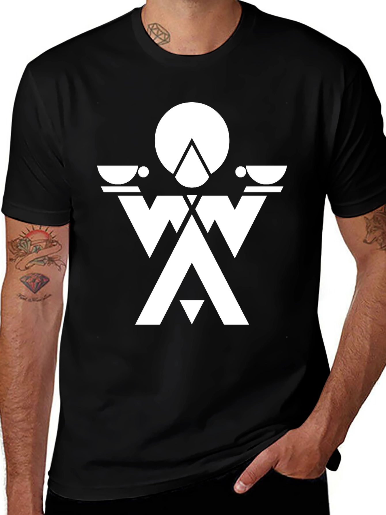 Variant 5 of Abstract Geometric Graphic Tee - Black