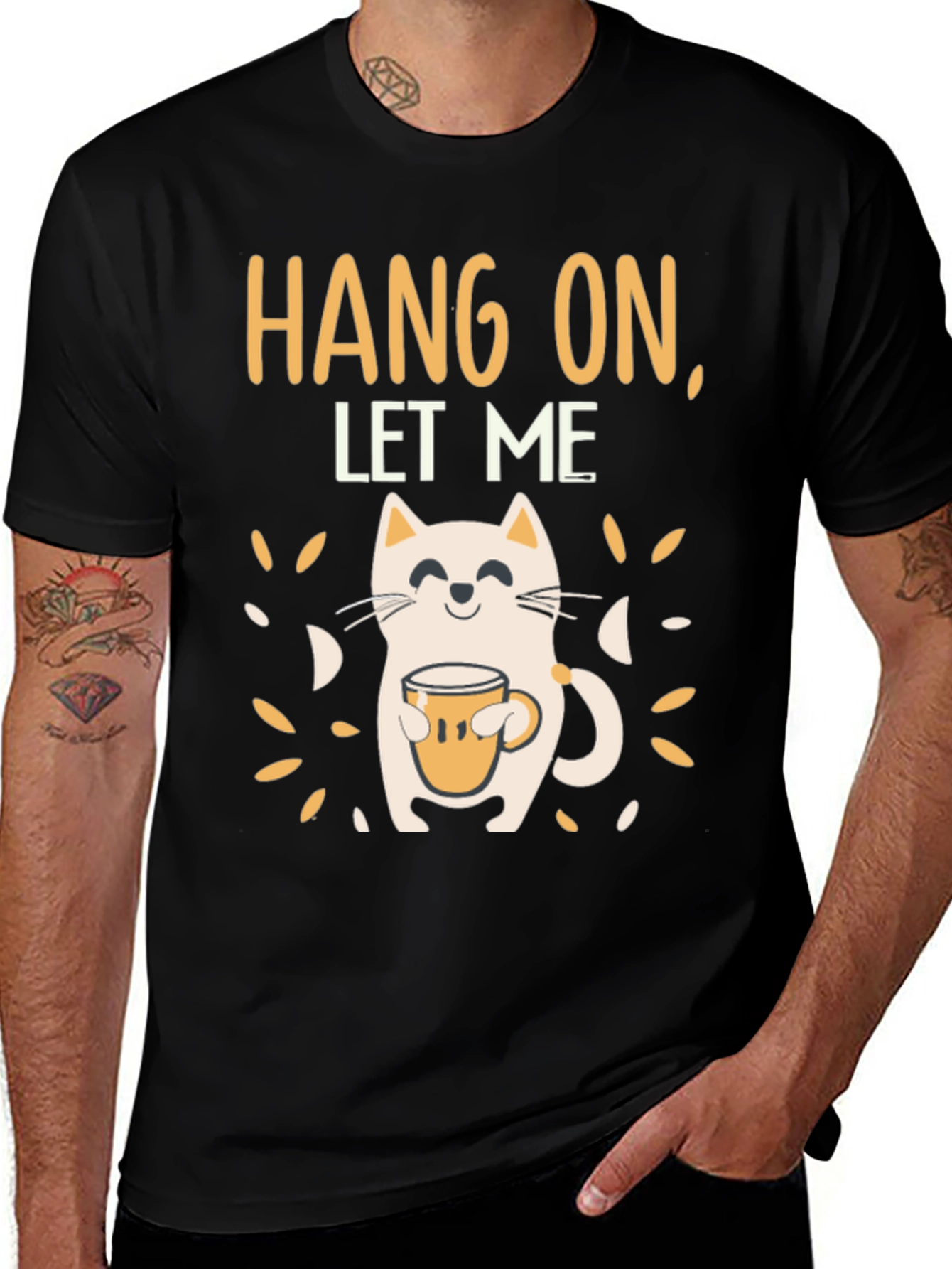 Variant 15 of Hang On, Let Me Coffee Cat T-Shirt