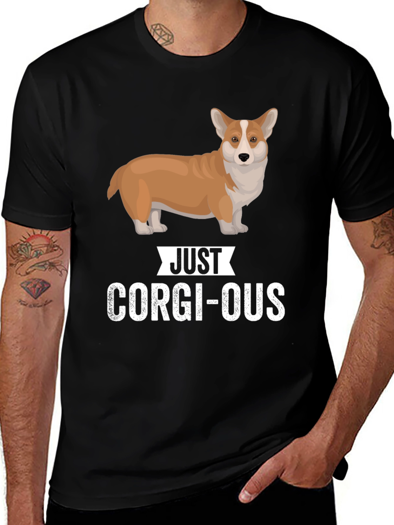 Variant 21 of Just Corgi-ous Graphic Tee - Black Cotton T-Shirt