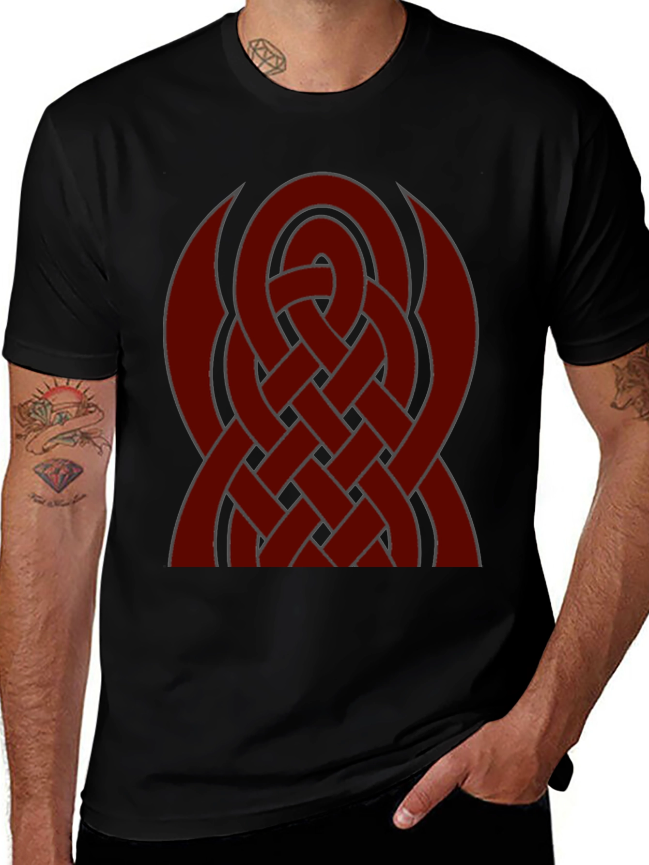 Variant 22 of Celtic Knot Graphic Tee - Black