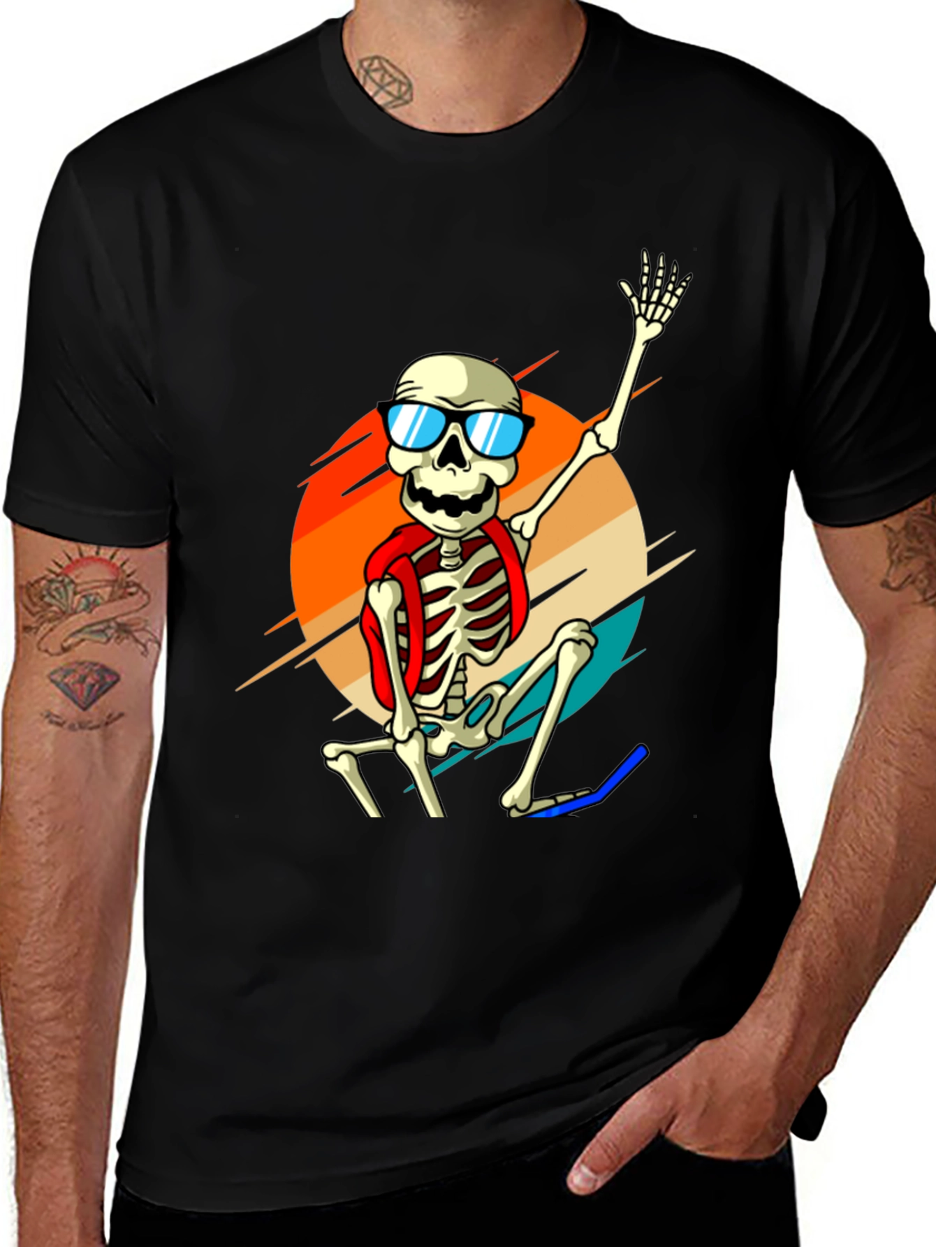 Variant 25 of Skeleton in Sunglasses Graphic Tee