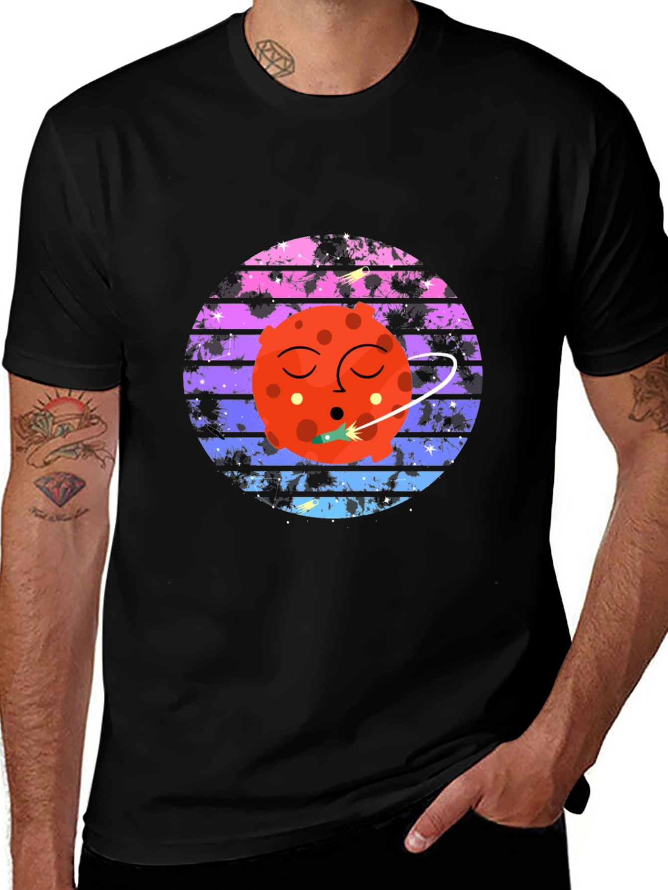 Variant 23 of Space Mars Rocket Graphic T-Shirt