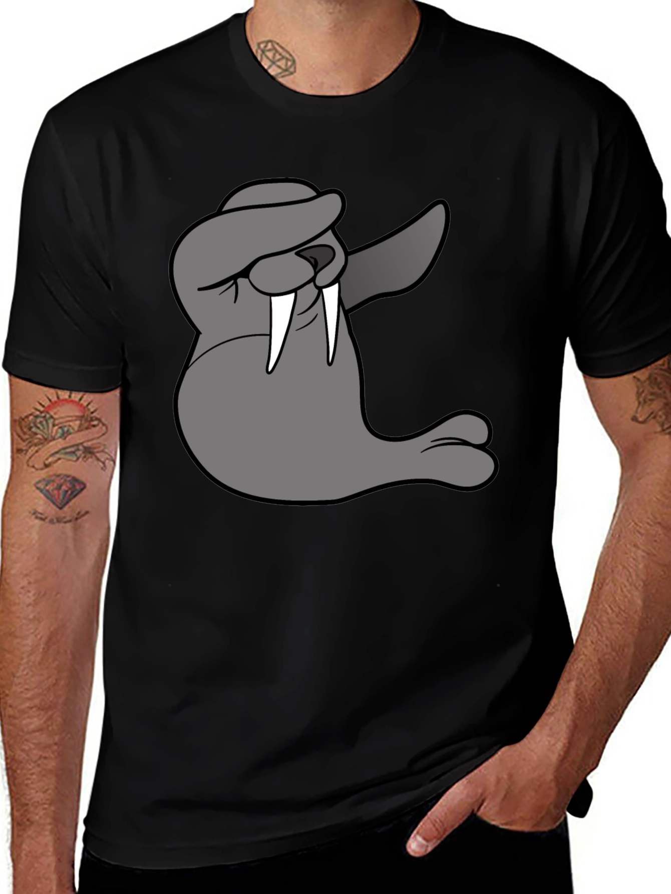 Variant 20 of Walrus Dab Black Graphic Tee