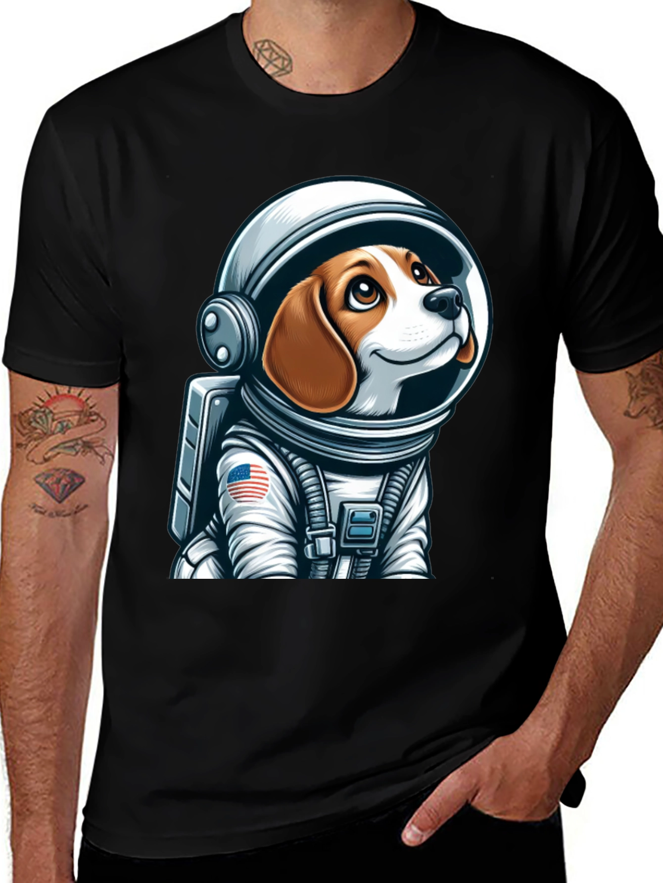 Variant 29 of Astronaut Dog T-Shirt - Space Beagle Design