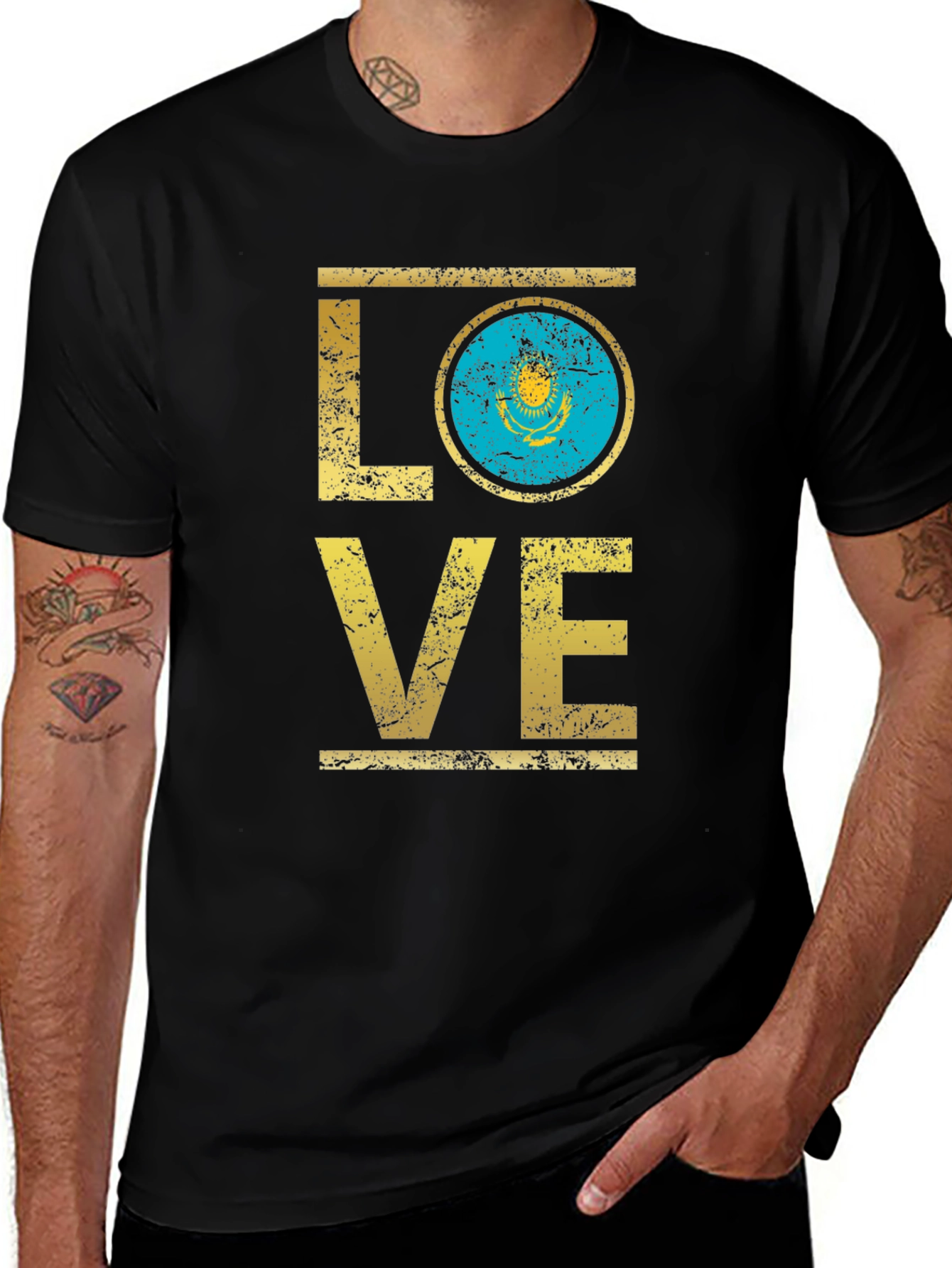 Kazakhstan Flag Love T-Shirt