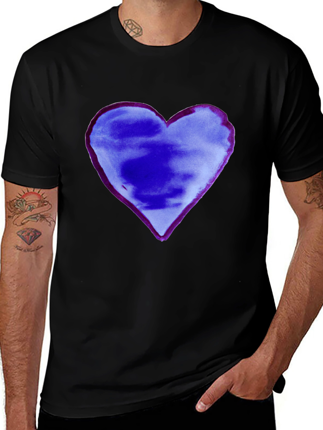 Variant 15 of Watercolor Heart Graphic Tee - Trendy Casual Wear