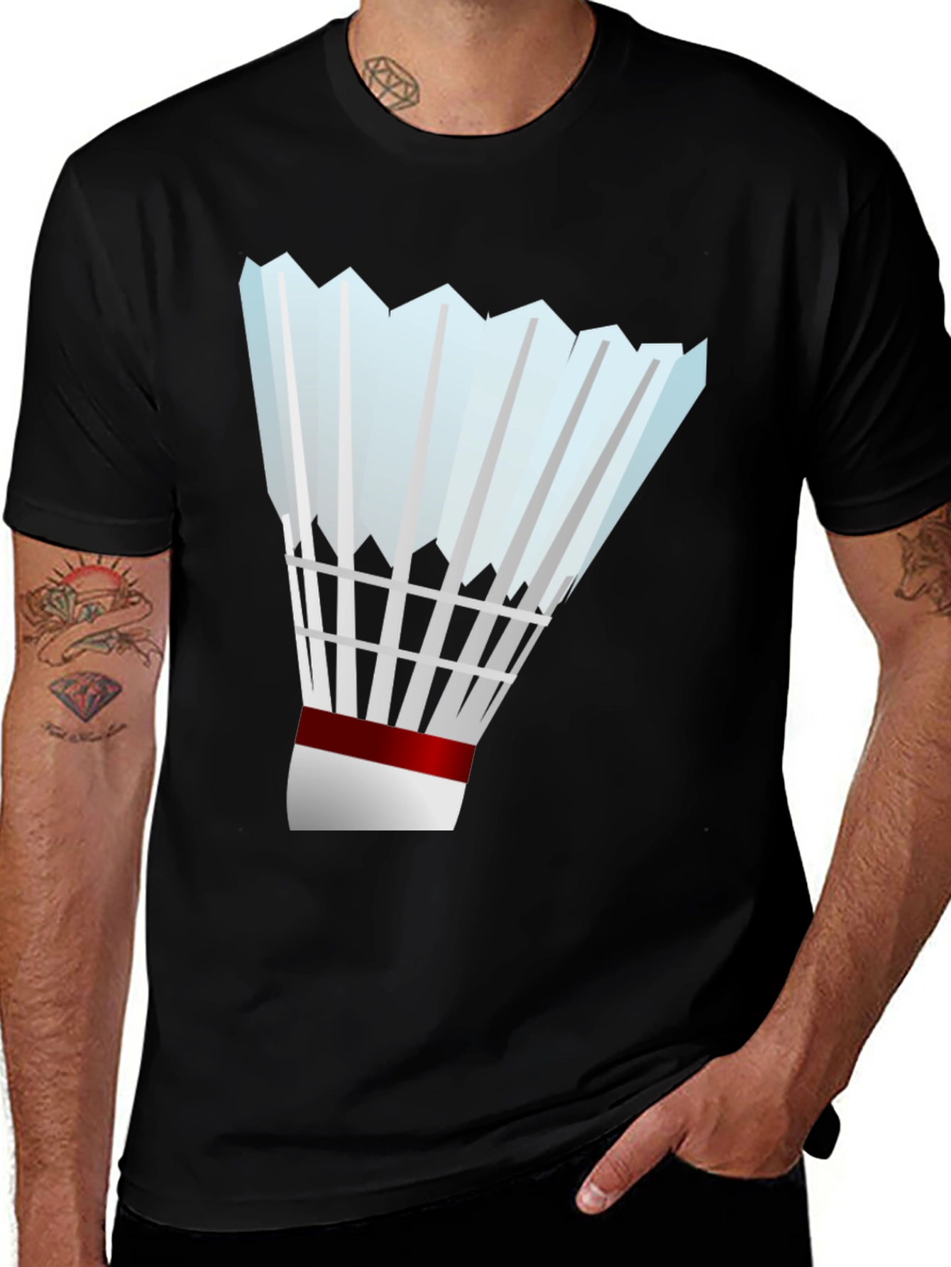 Variant 8 of Badminton Shuttlecock Graphic Tee