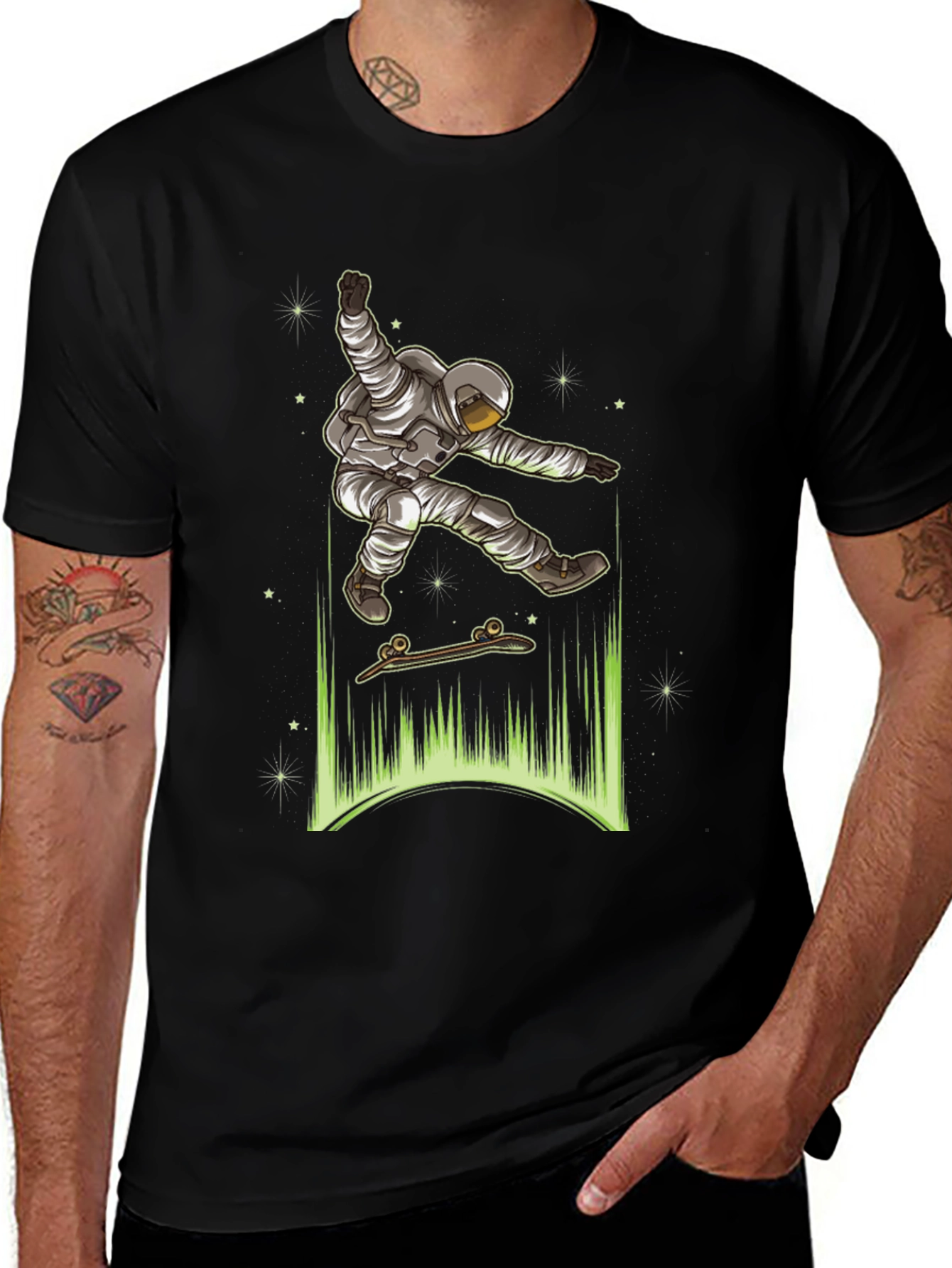 Variant 24 of Astronaut Skateboarder Graphic Tee
