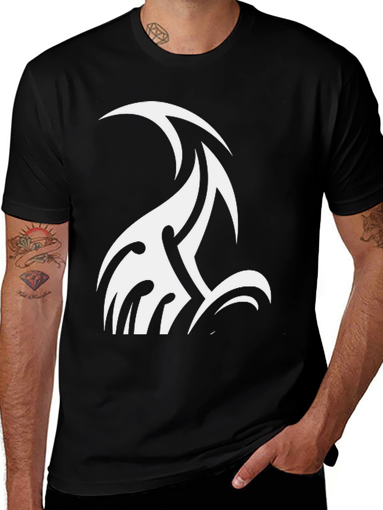 Variant 6 of Tribal Graphic Black T-Shirt - Bold Streetwear