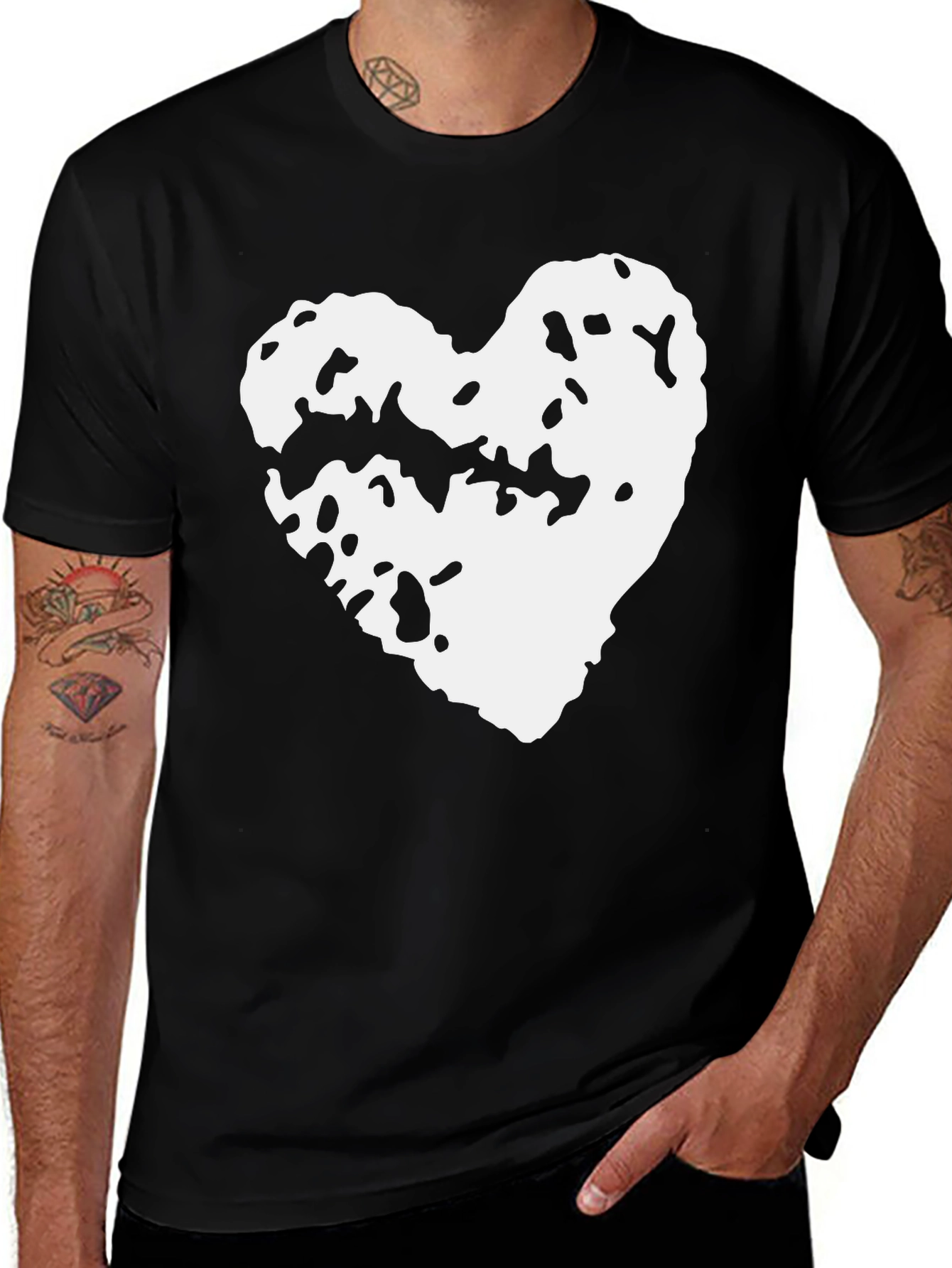 Variant 5 of Abstract Heart Graphic T-Shirt - Soft Cotton Blend