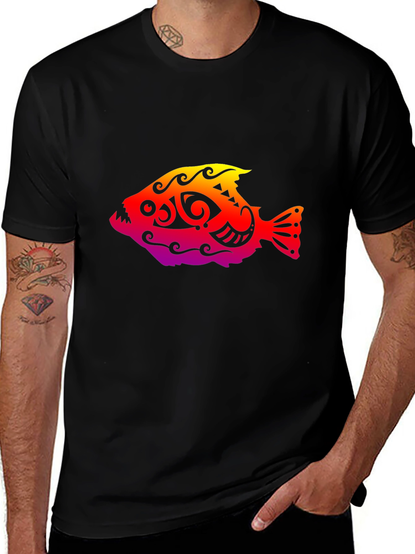 Variant 27 of Tribal Fish Graphic Tee