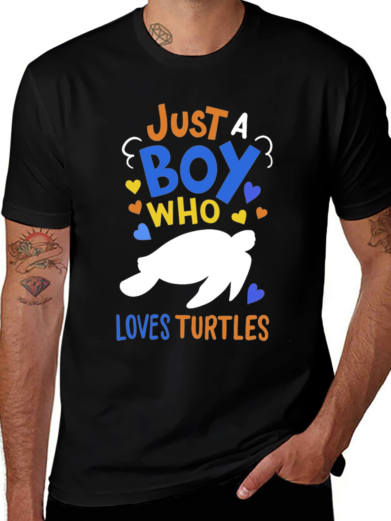 Variant 7 of Boy's Turtle Lover T-Shirt - "Just A Boy Who Loves Turtles"