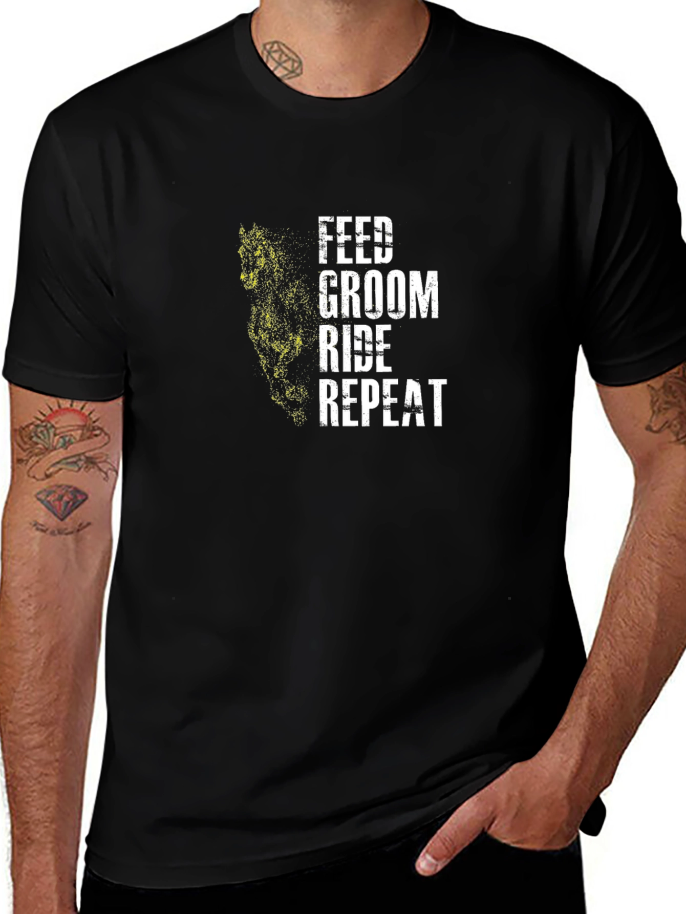 Variant 17 of Feed Groom Ride Repeat Graphic Tee