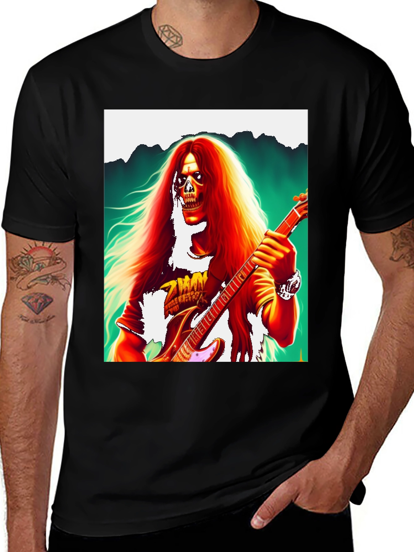 Variant 20 of Skeleton Guitar Player Graphic T-Shirt