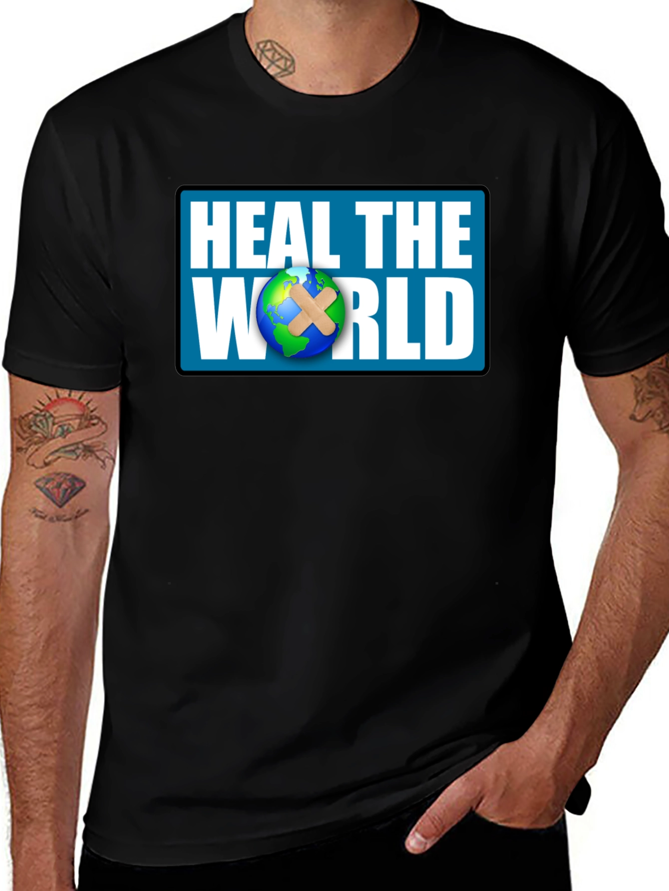 Variant 16 of Heal The World Graphic T-Shirt - Black