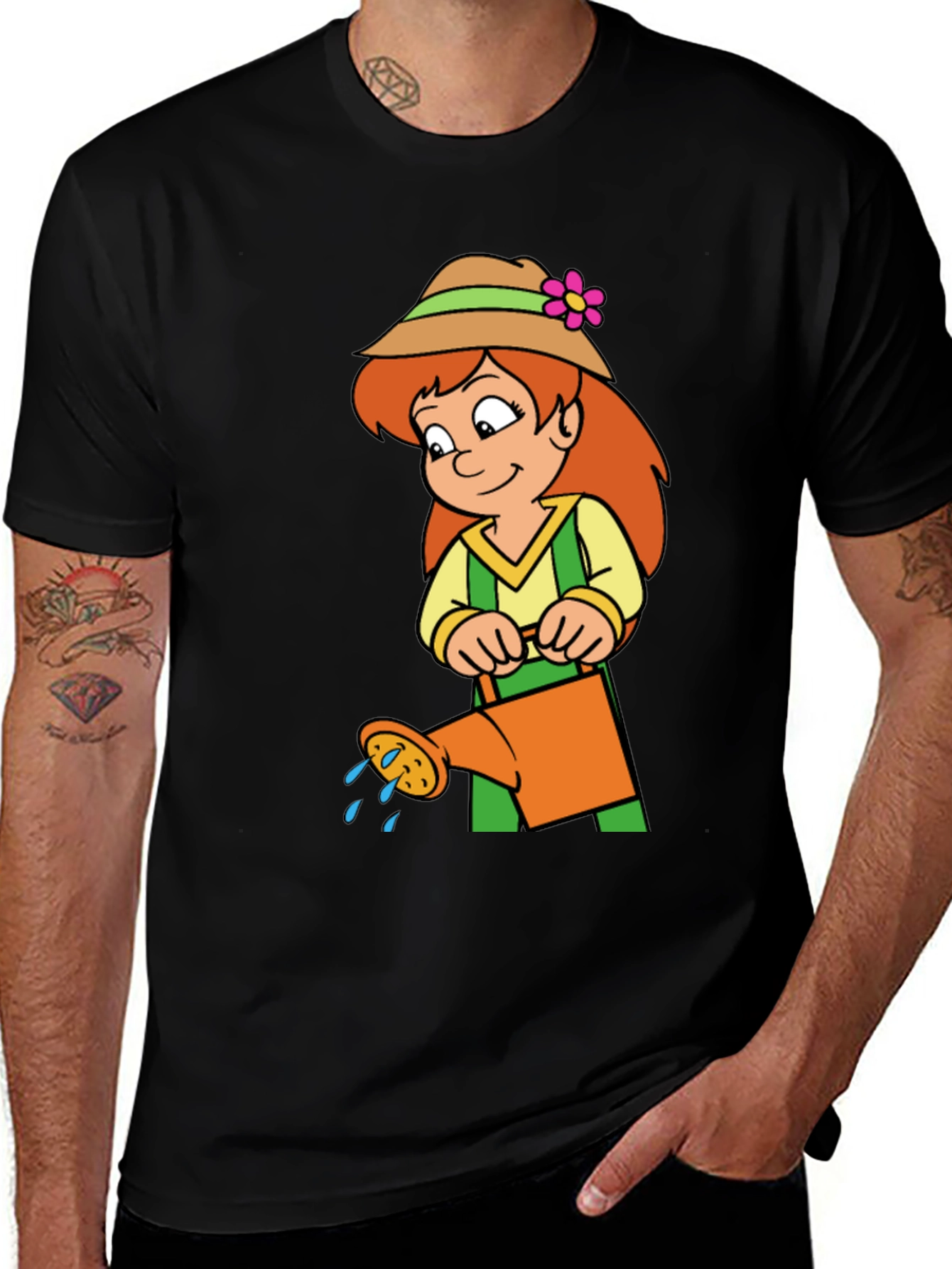 Variant 24 of Gardening Girl T-Shirt - Fun Cartoon Design